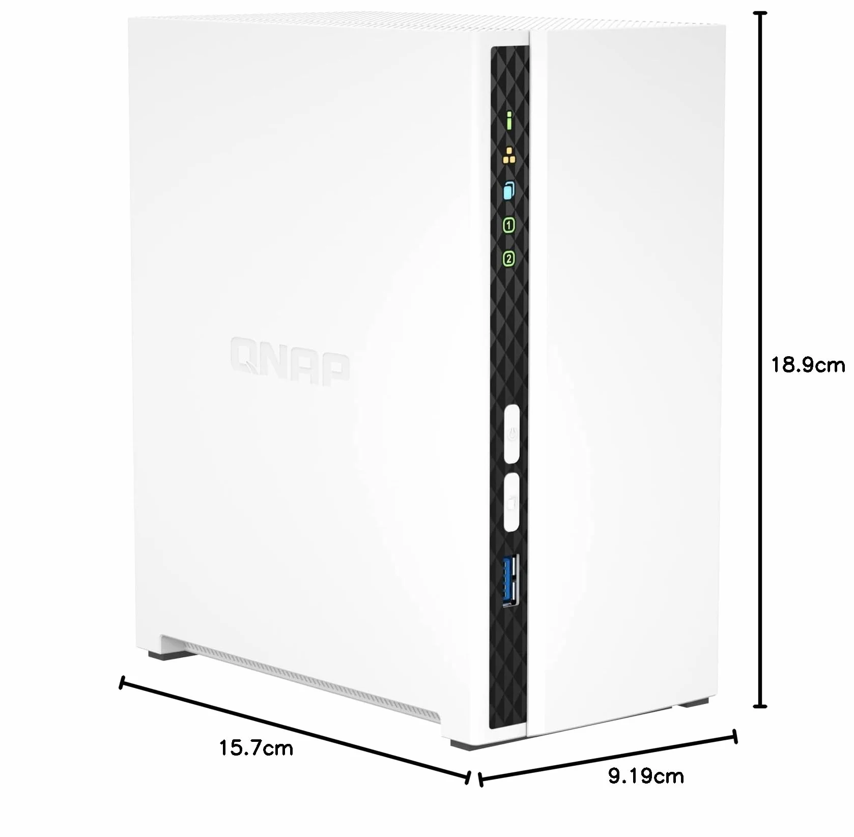 QNAP TS-233 2-bay Desktop NAS Enclosure Quad core processor,White, 2GB RAM - 2.0GHz