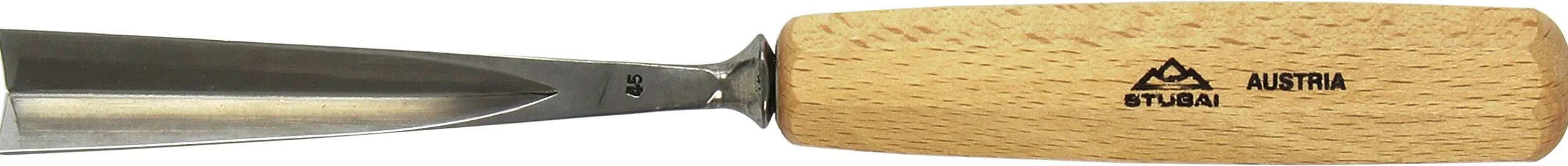 Stubai 554520 dłuto do rzeźbienia w drewnie, typ 45, długie/polerowane dłuto do rzeźbienia w drewnie, szary/beżowy, 20 mm