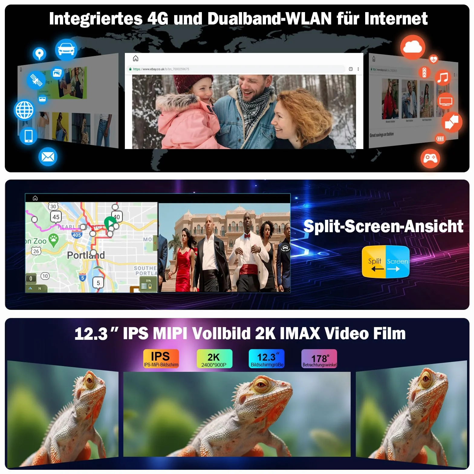 Erisin 12,3" Qualcomm 8 rdzeni 8 GB + 128 GB Android 14 radio samochodowe GPS nawigacja do BMW X5 E70 BMW X6 E71 CIC obsługuje IPS OEM iDrive CanBus Bluetooth 5.1, bezprzewodowy CarPlay Android Auto