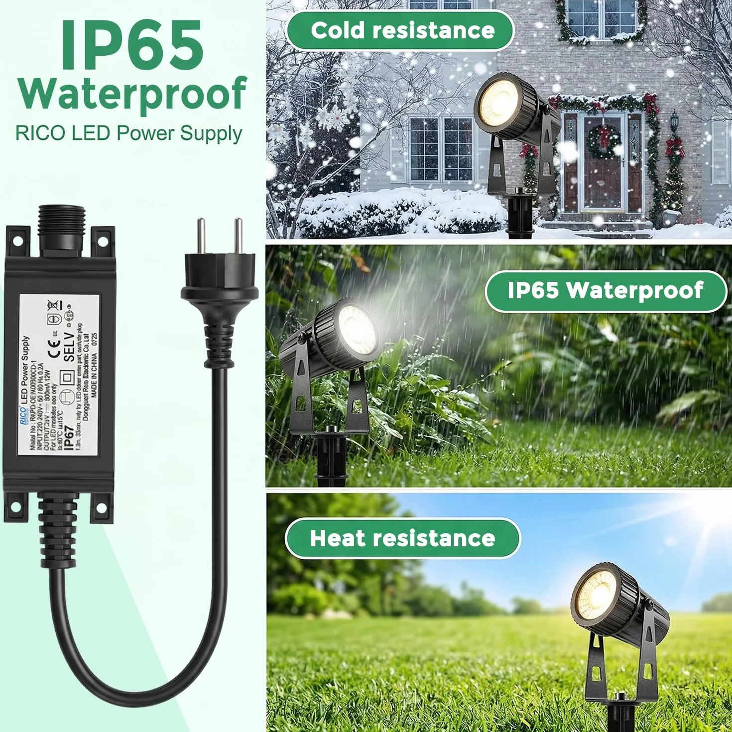 4 lampy ogrodowe LED RGBW, 24V, 12 W ogrodowy, timerem, wtyczką do ziemi i pilotem, stopień ochrony IP65, przeznaczone do trawników, ogrodów i innych przestrzeni zewnętrznych