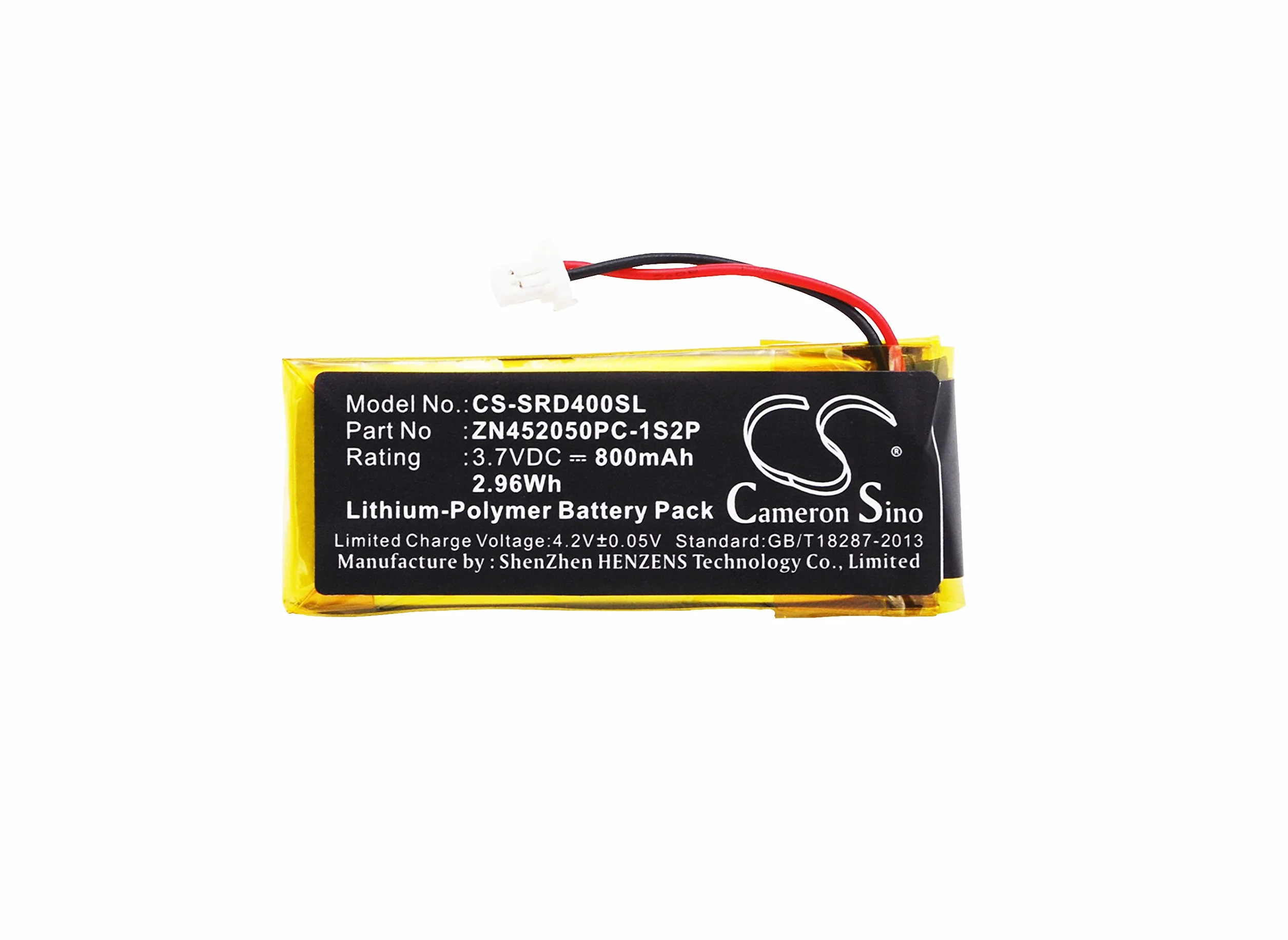CS-SRD400SL Baterie 800mAh kompatybilny z [SCHUBERTH] C3, [CARDO] G4, G9, G9x, Scala Rider G4, Scala Rider G9, Scala Rider G9x zastępuje BAT00002, BAT00004, WW452050-2P, ZN452050PC-1S2P FBA