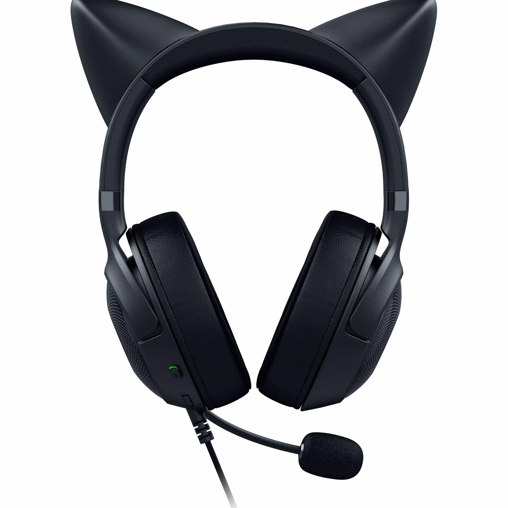 Razer Kraken Kitty V2 - Przewodowy zestaw słuchawkowy RGB z kocimi uszami (oświetlenie reaktywne Stream, HyperClear Micro Cardioid, Przetworniki Triforce 40mm, 7.1 dźwięk przestrzenny) Czarny