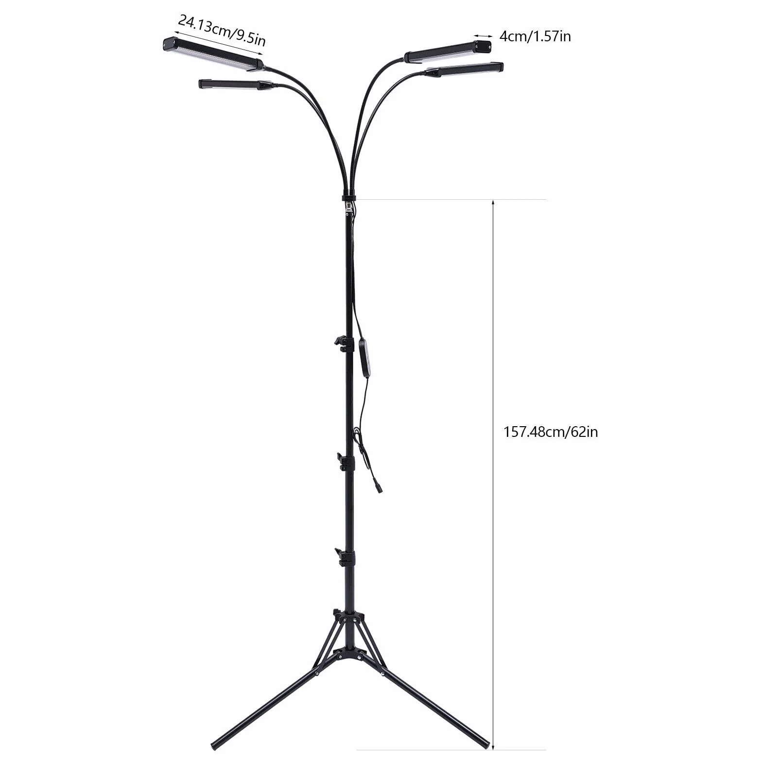 Lampa LED do roślin o pełnym spektrum wzrostu ze stojakiem na statyw, możliwość ściemniania trybów timera 420 koralików LED [klasa energetyczna A+++]