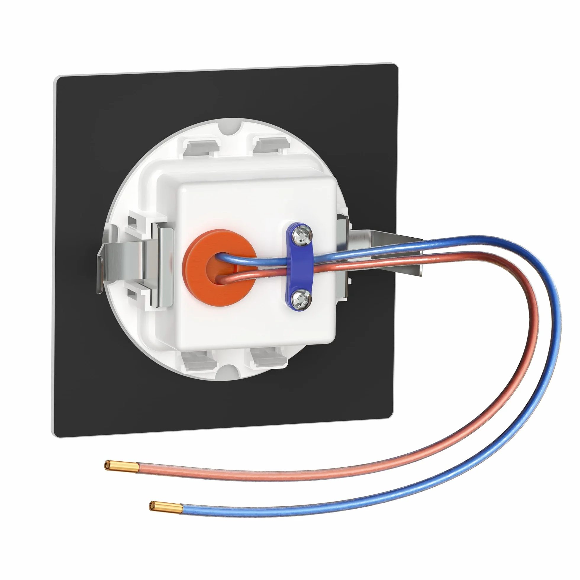 ledscom.de 4 LED lampa schodowa/wpuszczana lampa ścienna FEX do wnętrz i na zewnątrz, kątowa, 85 x 85 mm, ciepła biel
