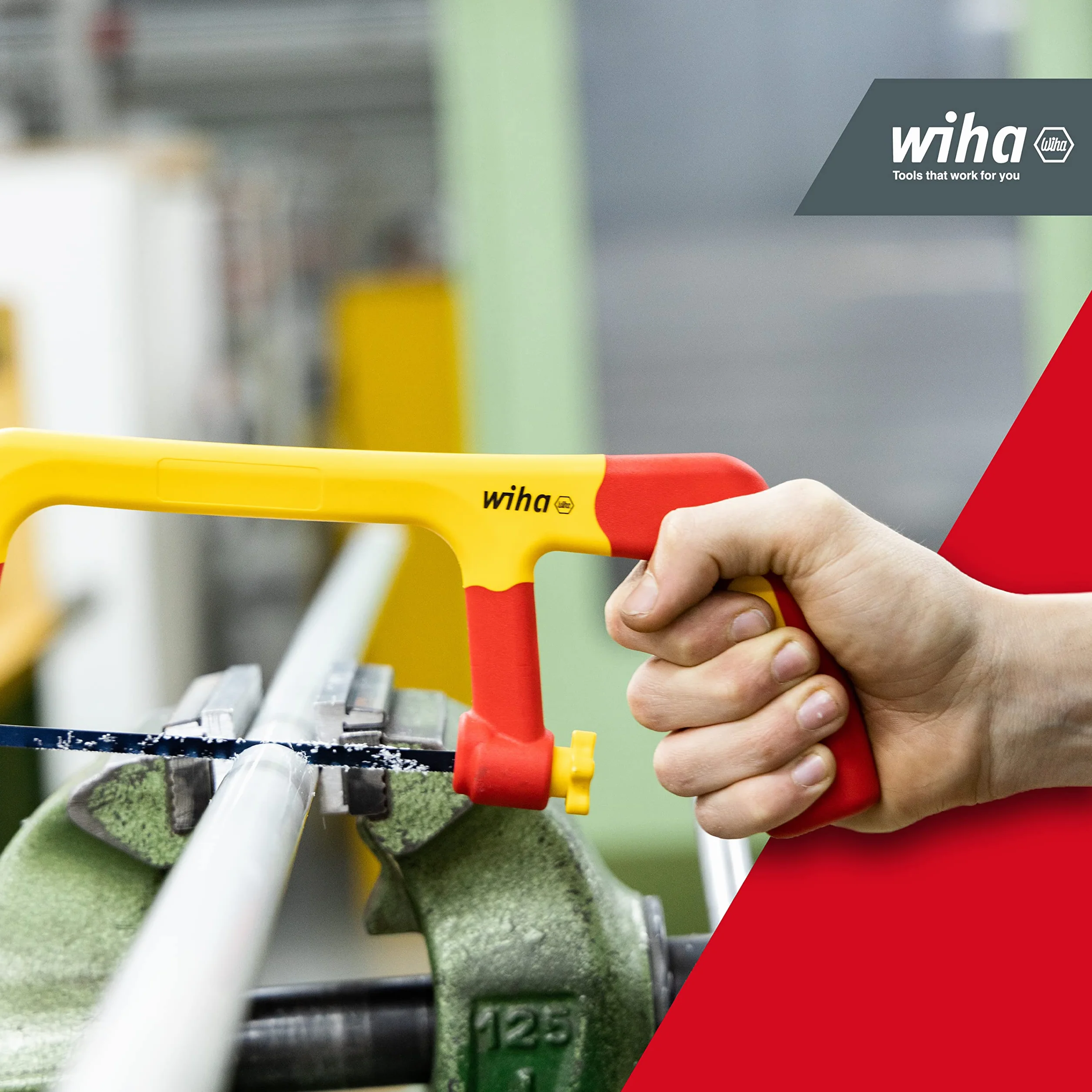 Wiha SB 246 Injection Injection Insulating Junior piła do metalu, czerwona i żółta, (43125)