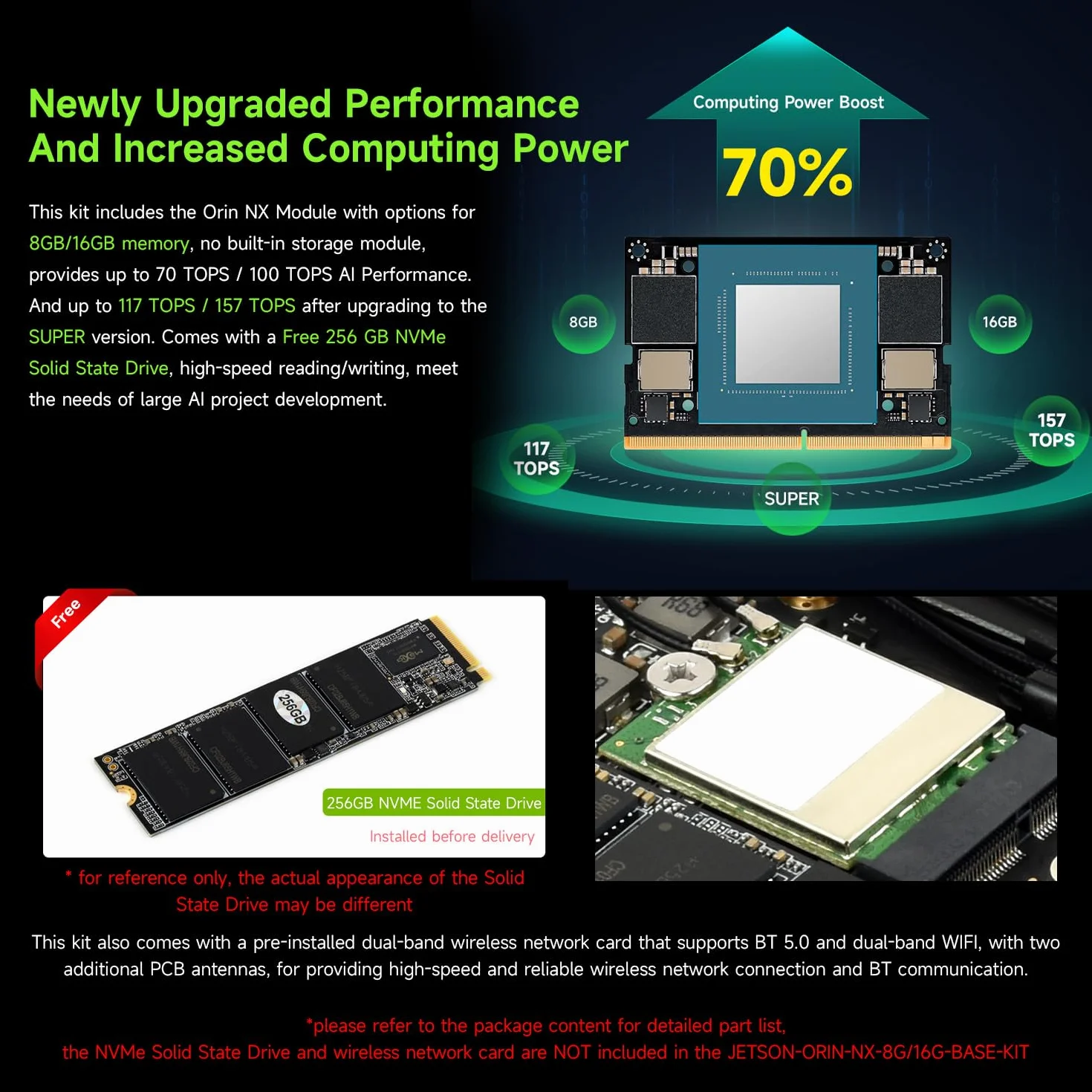 Waveshare Jetson Orin NX AI Development Kit B 16GB Memory Module 13.3inch HDMI LCD Camera