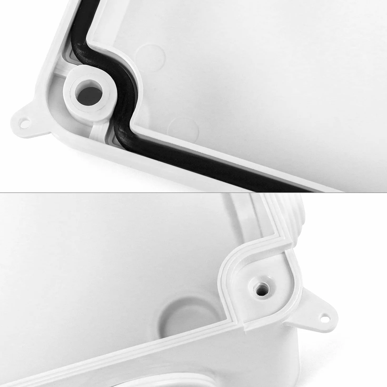 QWORK® Puszka przyłączeniowa natynkowa, puszka przyłączeniowa, wodoodporna, pyłoszczelna, IP65, tworzywo ABS, uniwersalna obudowa projektu elektrycznego, biała, 150 x 110 x 70 mm