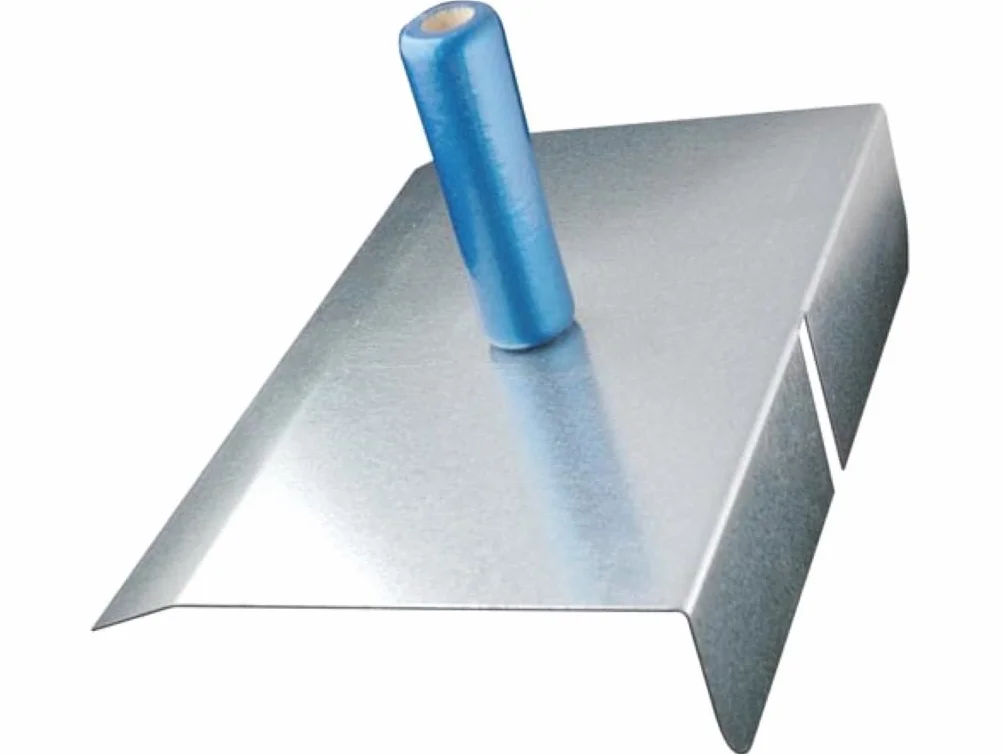 Jung Henkelmann 88328000 blacha do fug (280 x 190 mm, deska do fug, przód 60 mm, stal ocynkowana, blacha fugowa z drewnianym uchwytem, narzędzie do fugowania)