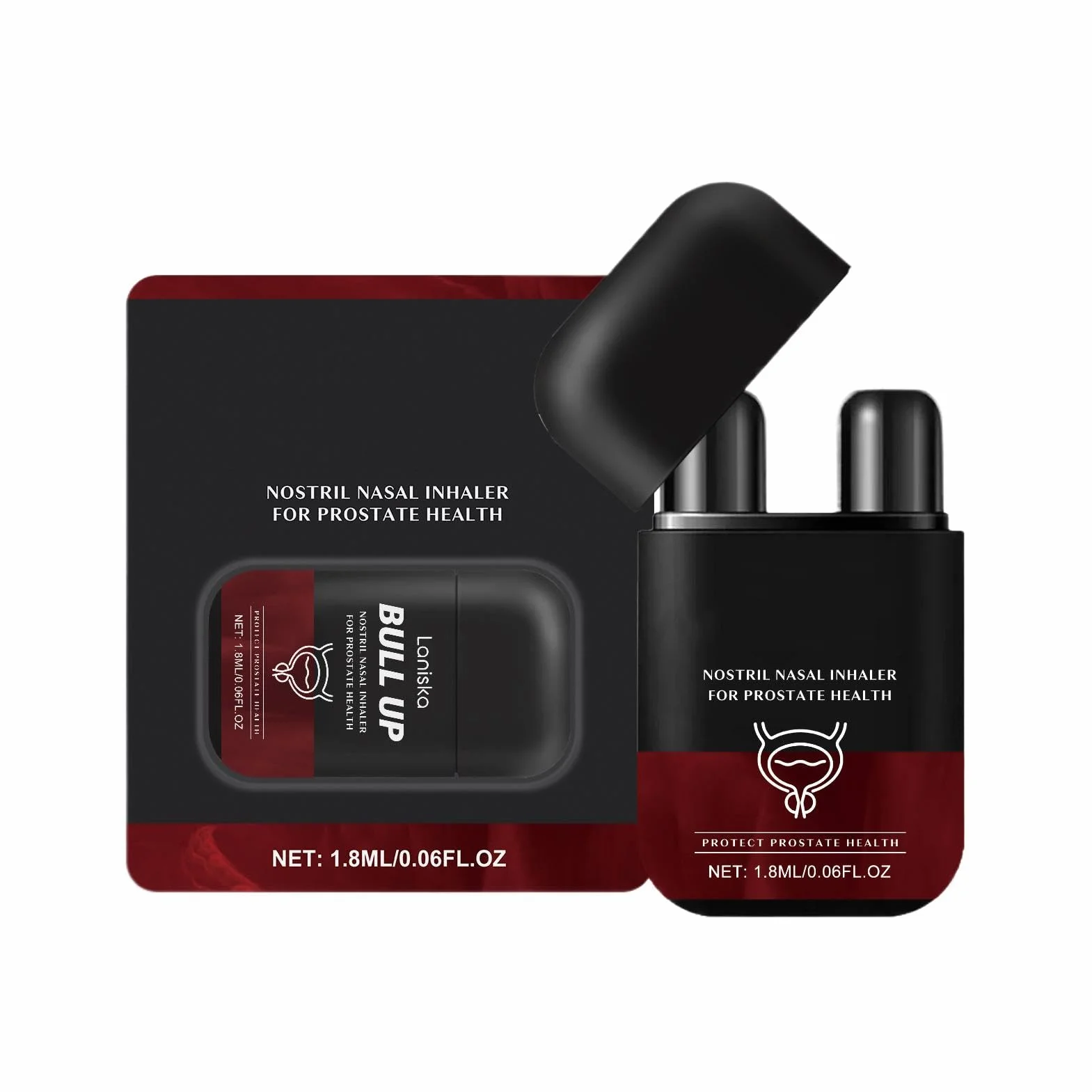 Inhalator Wellness prostaty, dwufunkcyjny inhalator, łatwy w oddychaniu, funkcjonalny zapach, łatwy w użyciu, przenośny, 1,8 ml, dla mężczyzn i kobiet