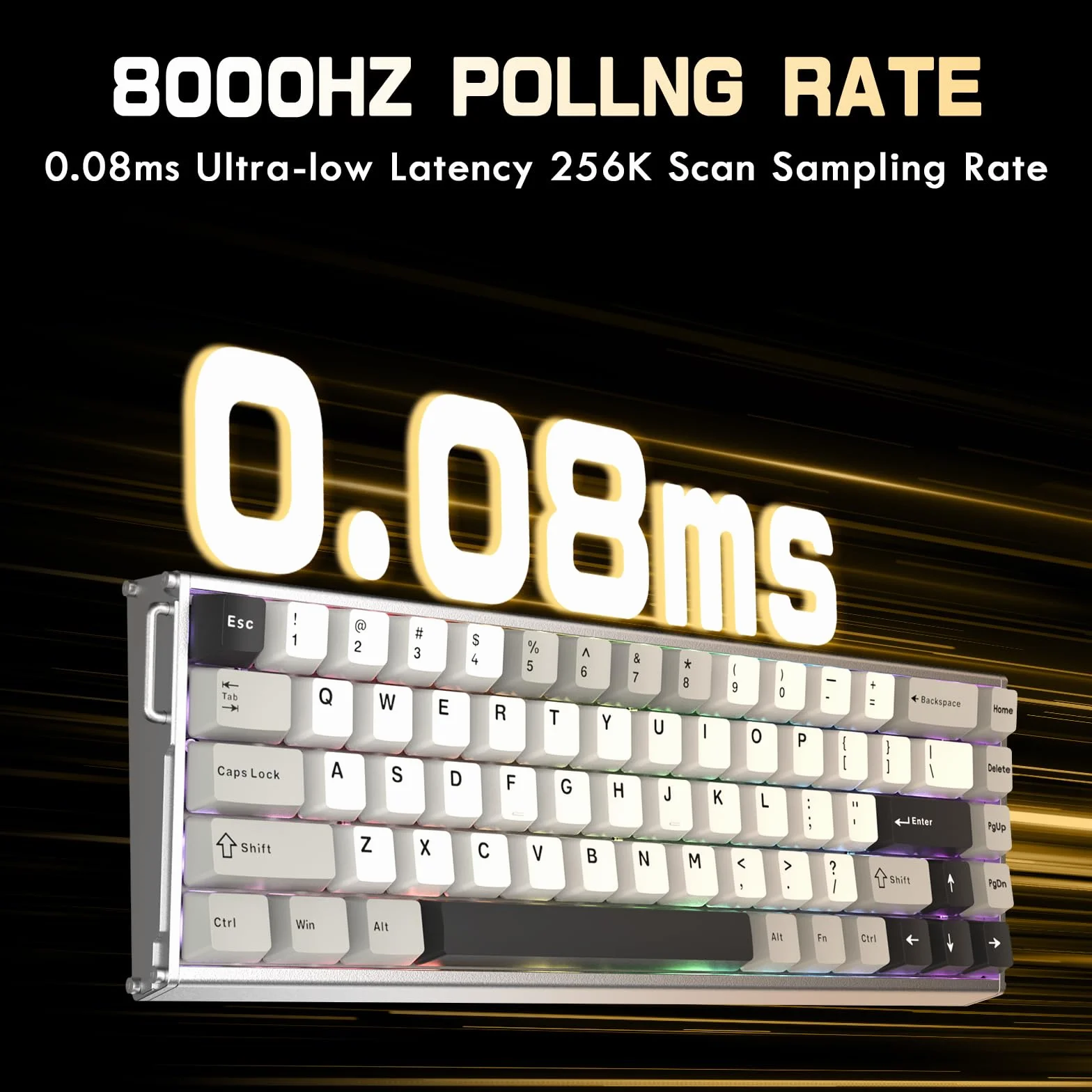 ATTACK SHARK X68MAX HE Pełny Aluminium CNC Klawiatura, 8KHz Rapid Trigger, 0.005mm Regulowalna Aktywacja Przewodowa RGB Gaming Klawiatura z Magnetycznym Przekłącznikiem, Snap Tap
