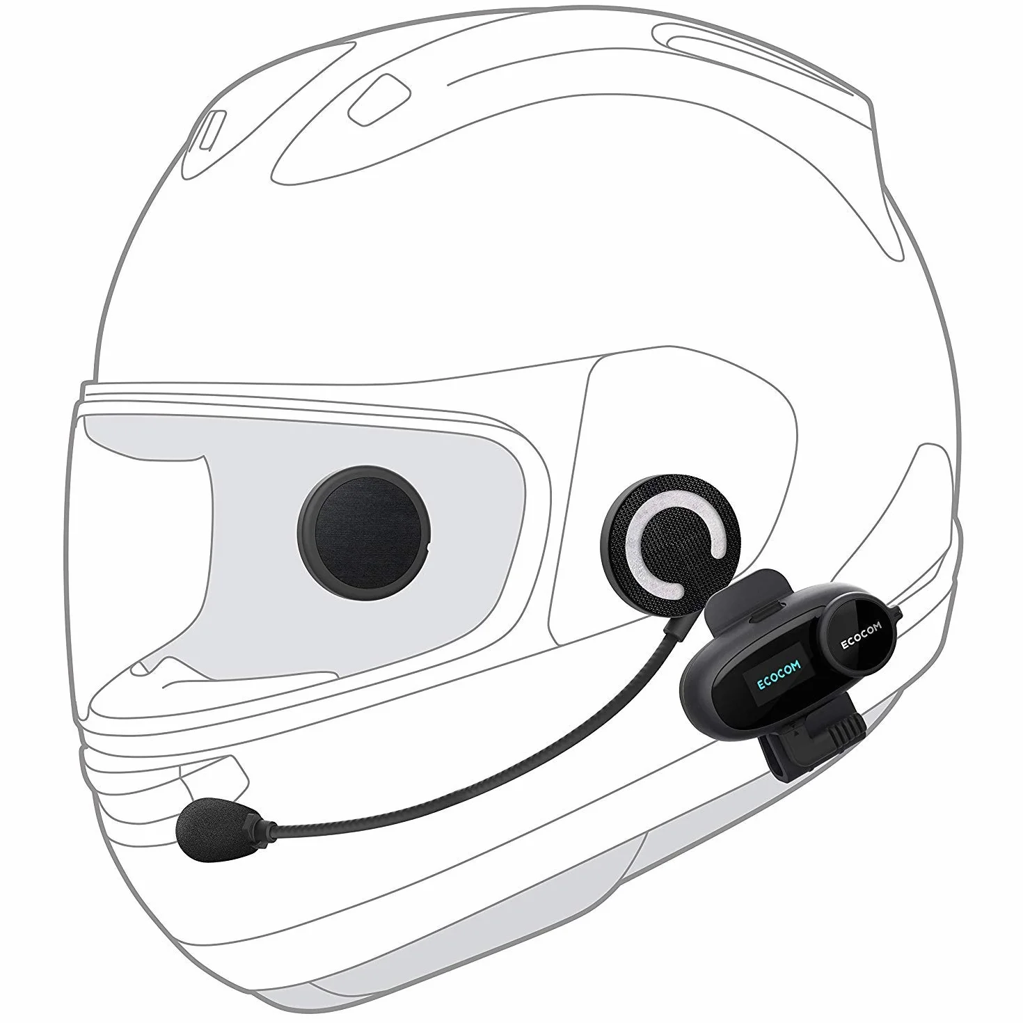 ECAS01D kask motocyklowy Bluetooth interkomowy system komunikacji zestaw słuchawkowy, czas rozmów 8 godzin, tarcza do biegania, zasięg interkomu 1 km, kontrola hałasu, radio FM, dwupak