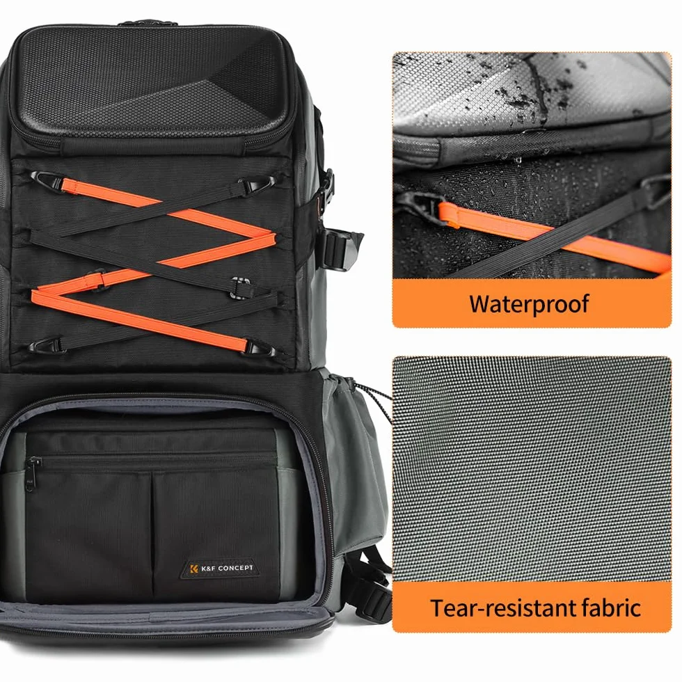K&F CONCEPT Plecak na aparat 32L Wodoodporny 15,6-calowa kieszeń na laptopa