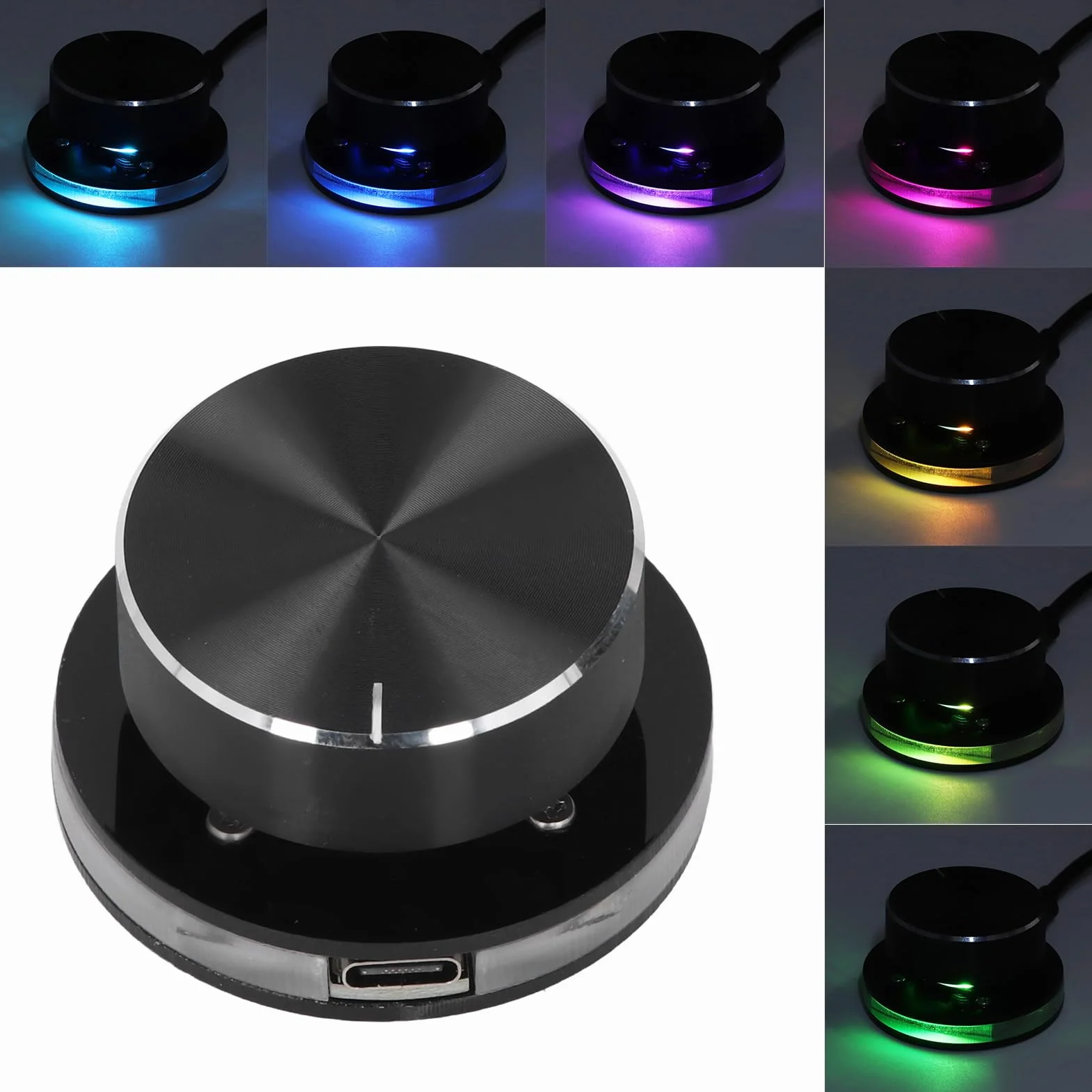 Kontroler Multimediów Pokrętło Głośności USB C z RGB dla PC Android