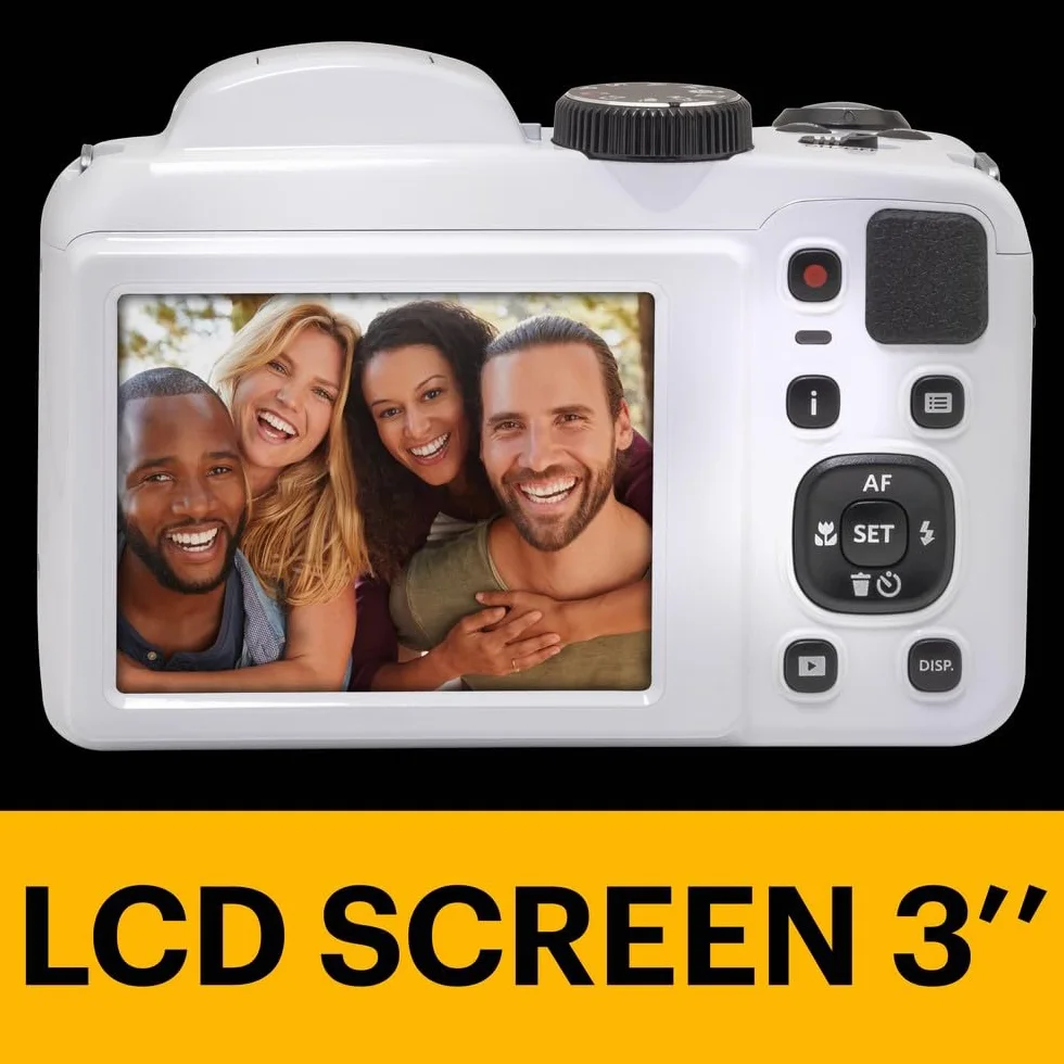 KODAK PIXPRO Astro Zoom AZ255-WH Aparat cyfrowy 16 MP 25x zoom optyczny 24 mm szerokokątny 1080P Full HD 7.6 cm LCD biały