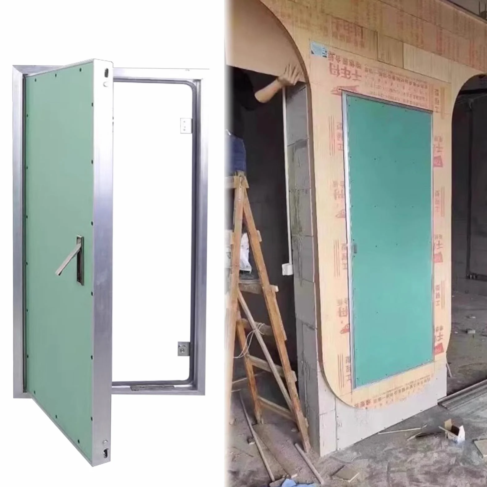 Drzwi włazowe z płyty gipsowo-kartonowej, aluminiowa rama, panel dostępu do płyt kartonowo-gipsowych, do garażu na poddaszu, osłona otworu ściennego, do użytku wewnątrz i na zewnątrz