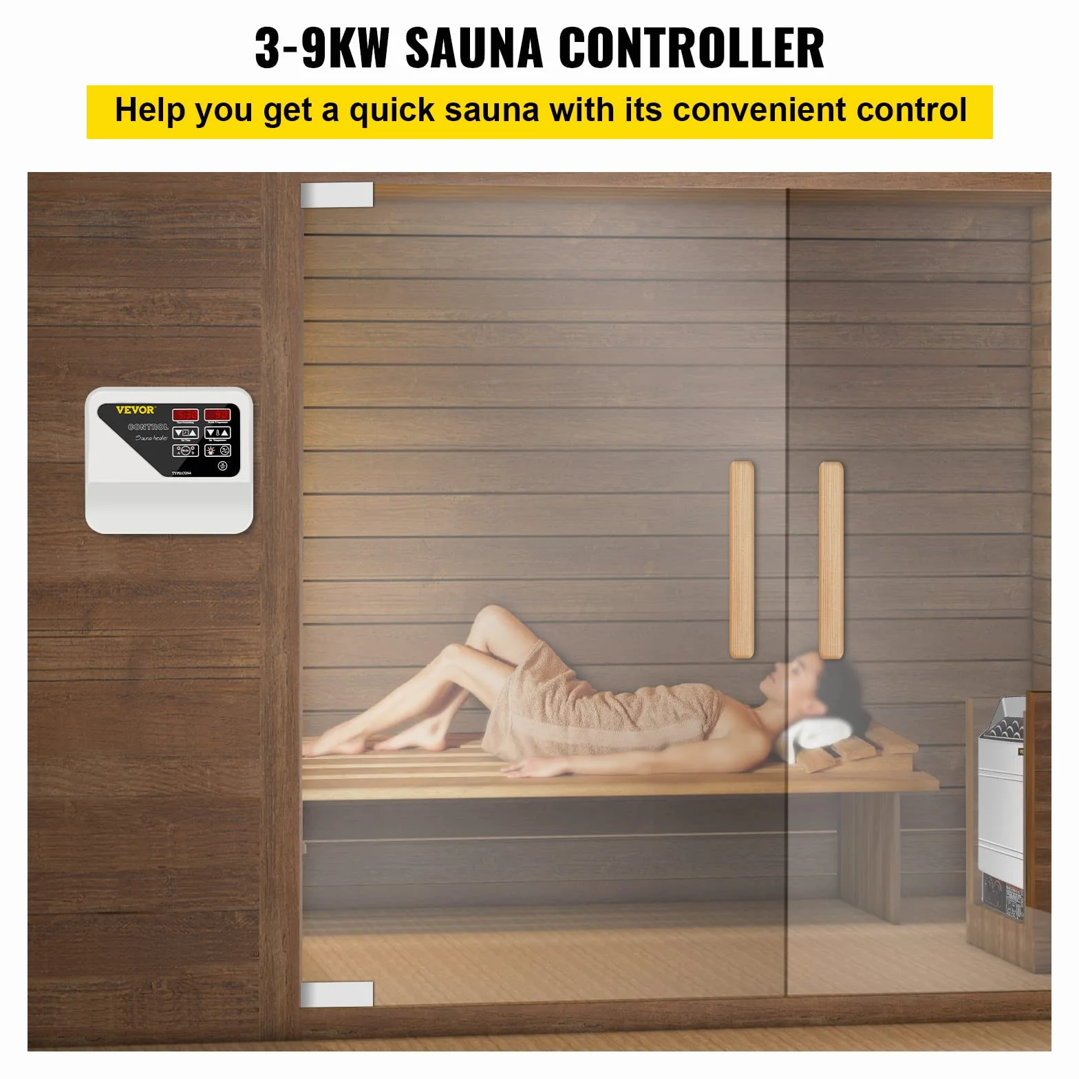FlowerW 3-9 kW cyfrowy kontroler do sauny, cyfrowy kontroler, zewnętrzny kontroler cyfrowy wyświetlacz tytuł