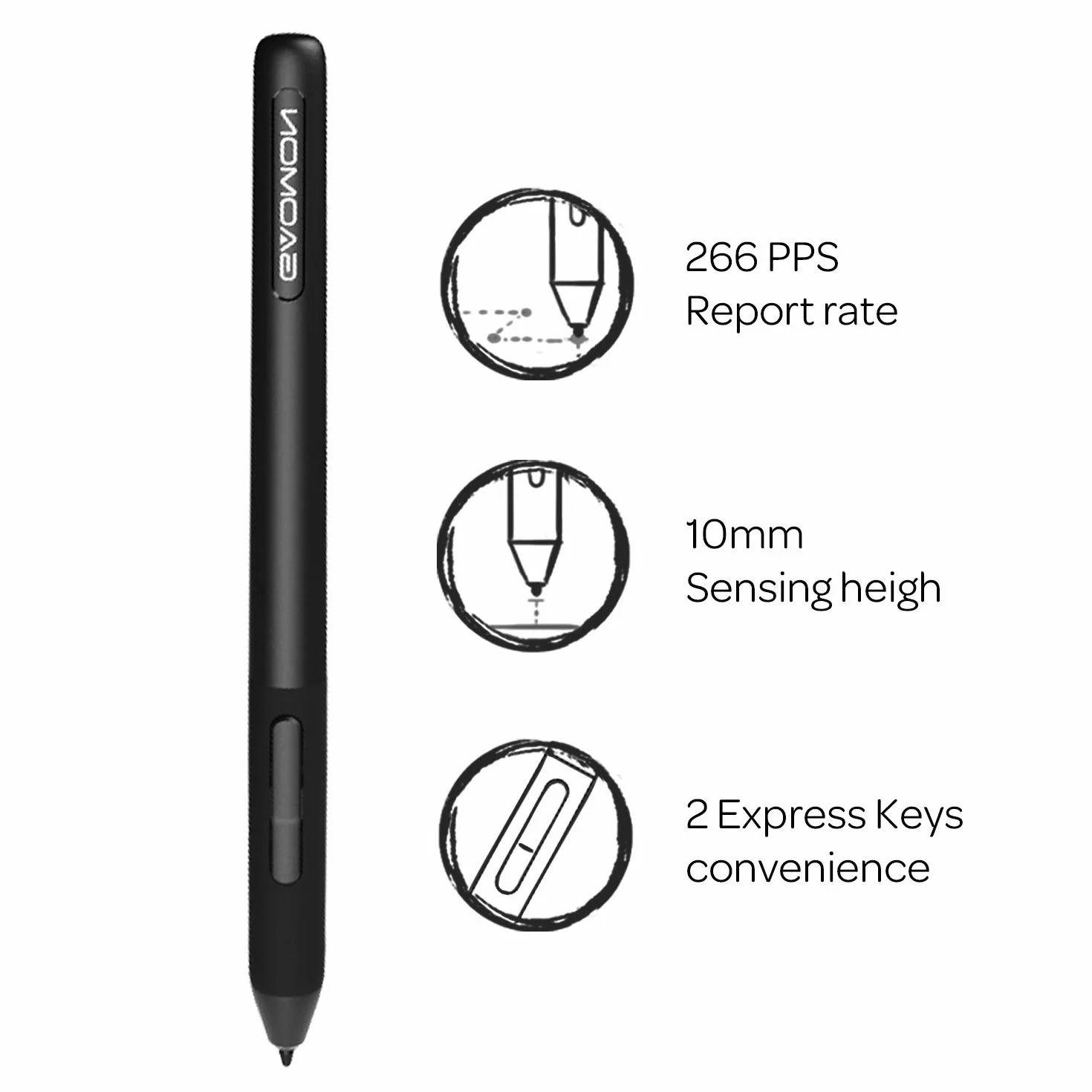 GAOMON ArtPaint AP32 bez baterii, 8192 poziomy nacisku, pasywny rysik tylko do tabletu graficznego S620/M106KPRO/M10KPRO/M1220/PD2200
