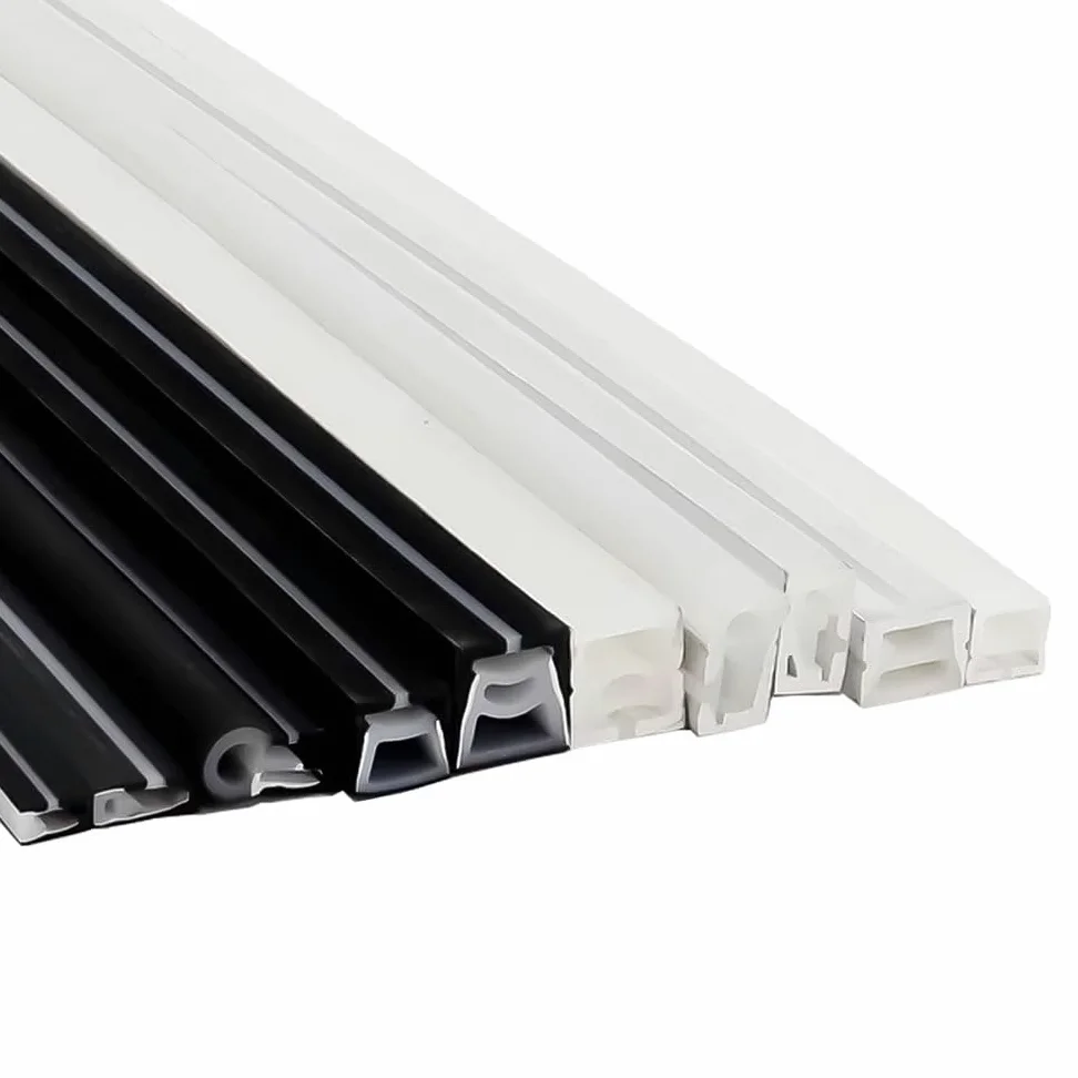 Rurka LED Neon Flex Silikonowa wodoodporna listwa oświetleniowa do dekoracji wnętrz na zewnątrz - Jednolity blask Możliwość zginania 1 szt(Black-0513-5m)