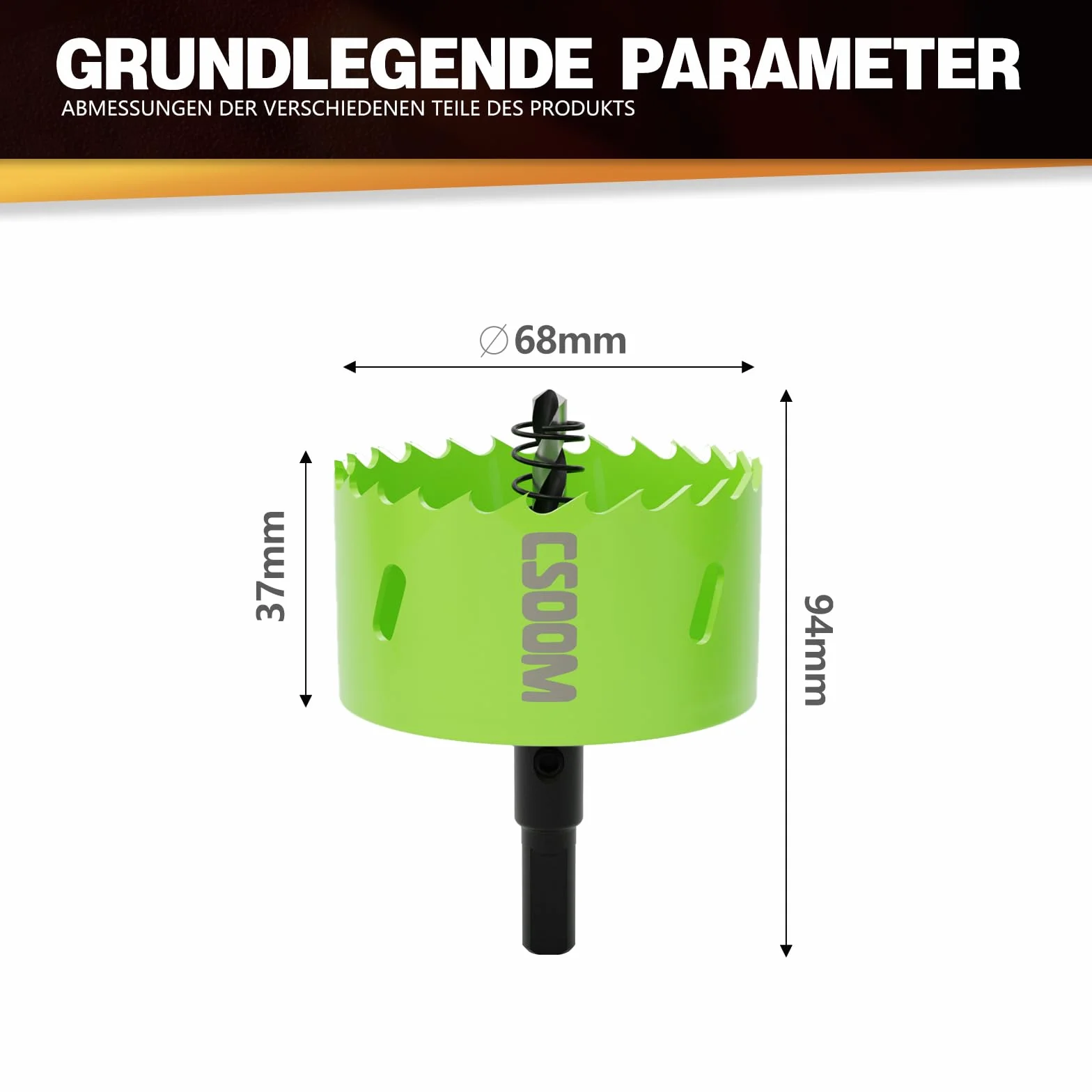 CSOOM 68 mm Bi-metal otwornica koronka wiertnicza do prac w płytach gipsowo-kartonowych, tworzywie sztucznym, drewnie, cienkim metalu, cienkiej blasze stalowej, wydajne narzędzie wiertnicze