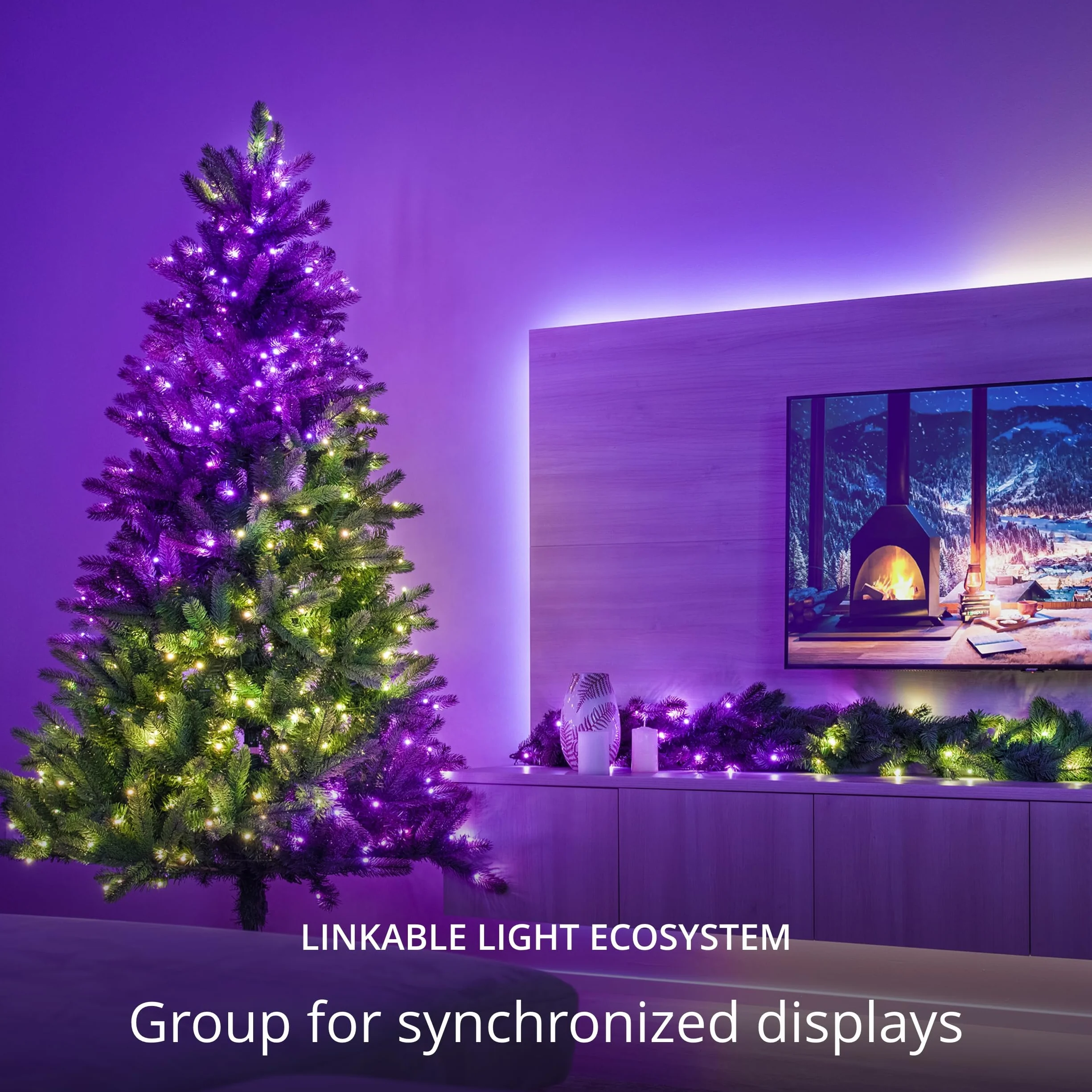Twinkly Strings 250 LED RGB, łańcuch świetlny LED do użytku na zewnątrz i wewnątrz, inteligentne światła LED, kompatybilny z Alexa i Google Home, IP44, dekoracja bożonarodzeniowa, sterowanie