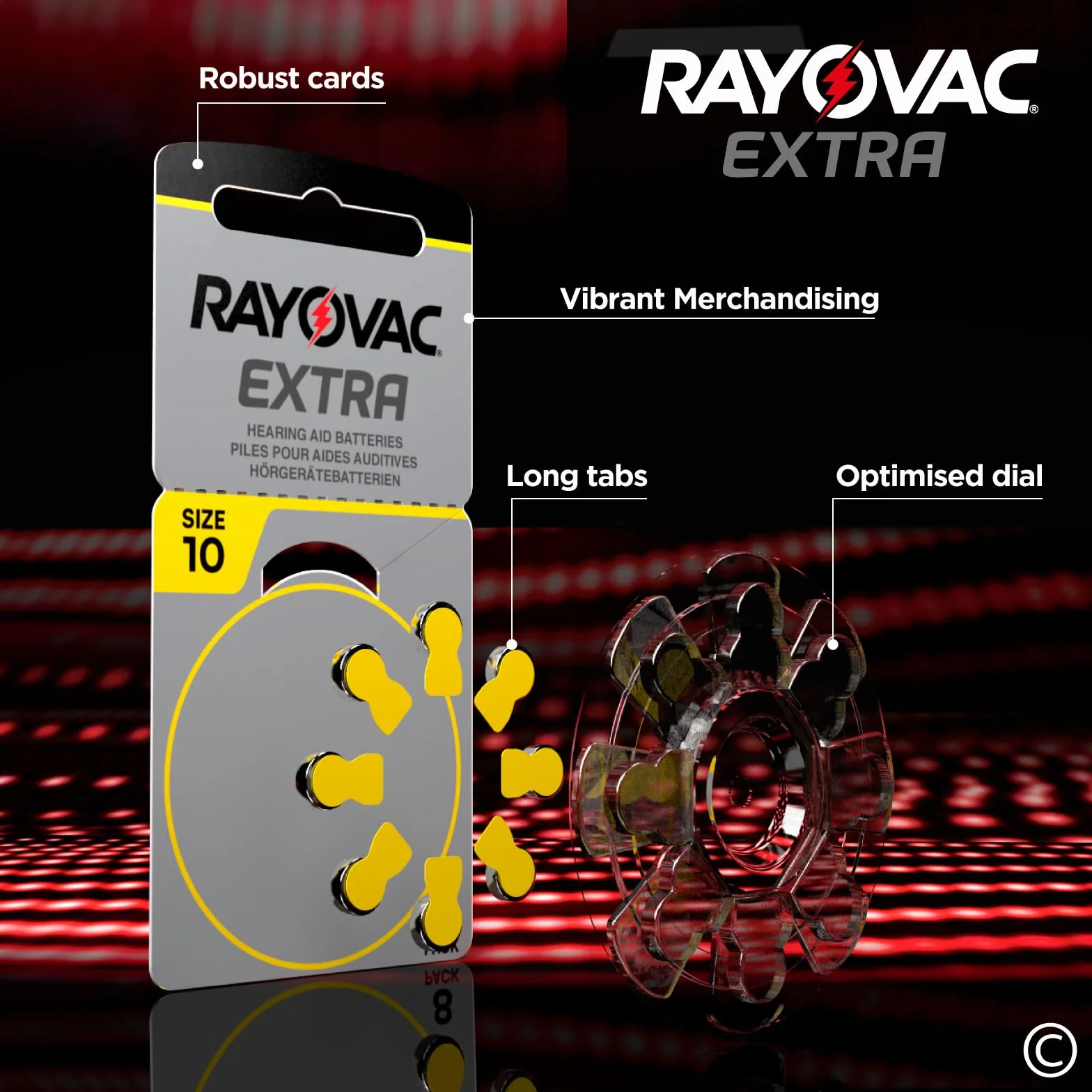 80 Rayovac Extra baterii do aparatów słuchowych PR70 Rozmiar 10 (żółty) – 10 blistrów po 8 baterii