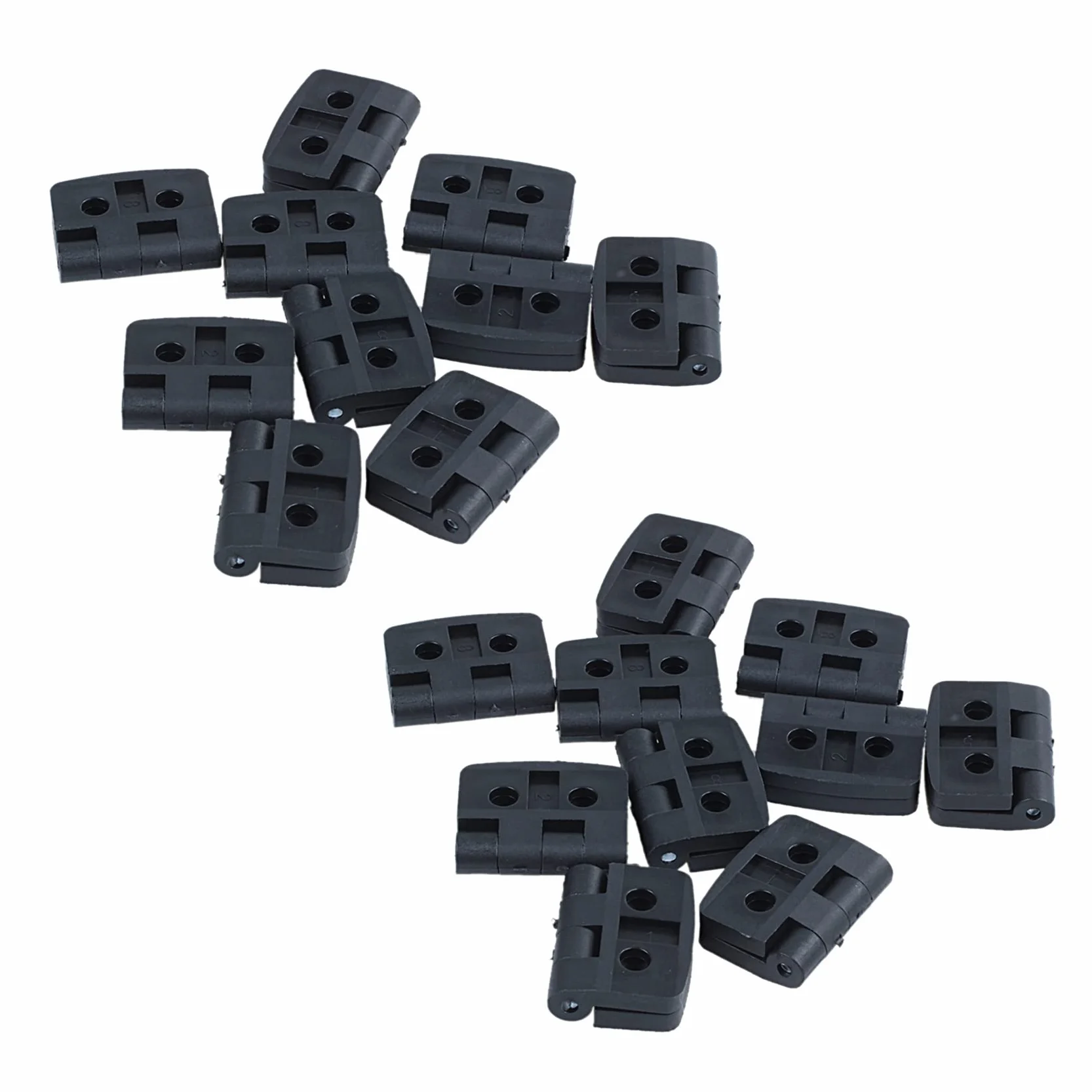 100 . wzmocnione czarne plastikowe zawiasy do drzwi 40 mm x 30 mm