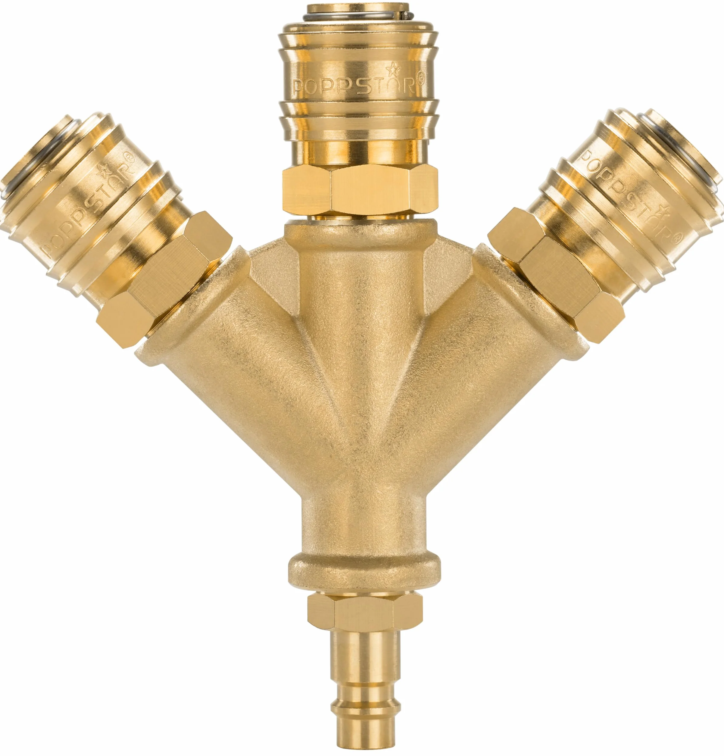 Poppstar 3-krotny rozdzielacz sprężonego powietrza z szybkozłączkami 1/4" (standardowe przyłącza sprężonego powietrza NW 7.2)