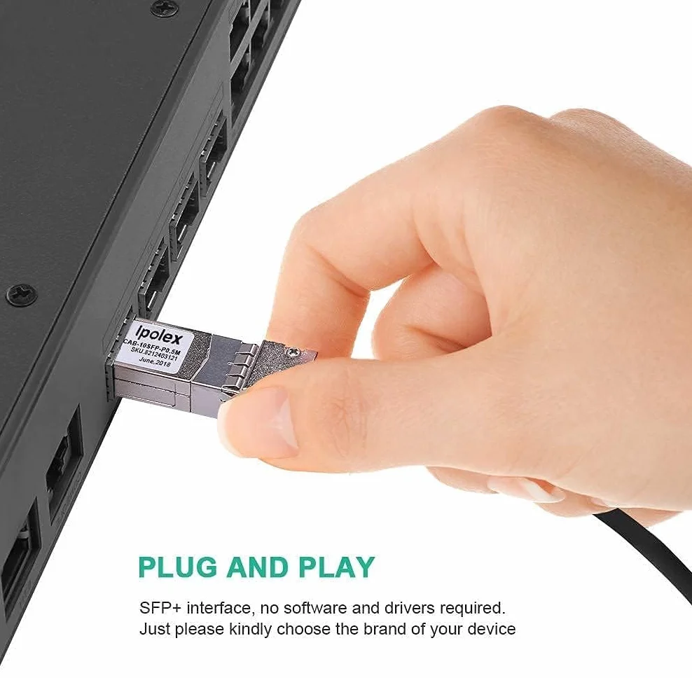 ipolex kabel SFP+ 10GBASE-CU DAC pasywny Twinax kompatybilny Cisco Ubiquiti UniFi UC-DAC-SFP+