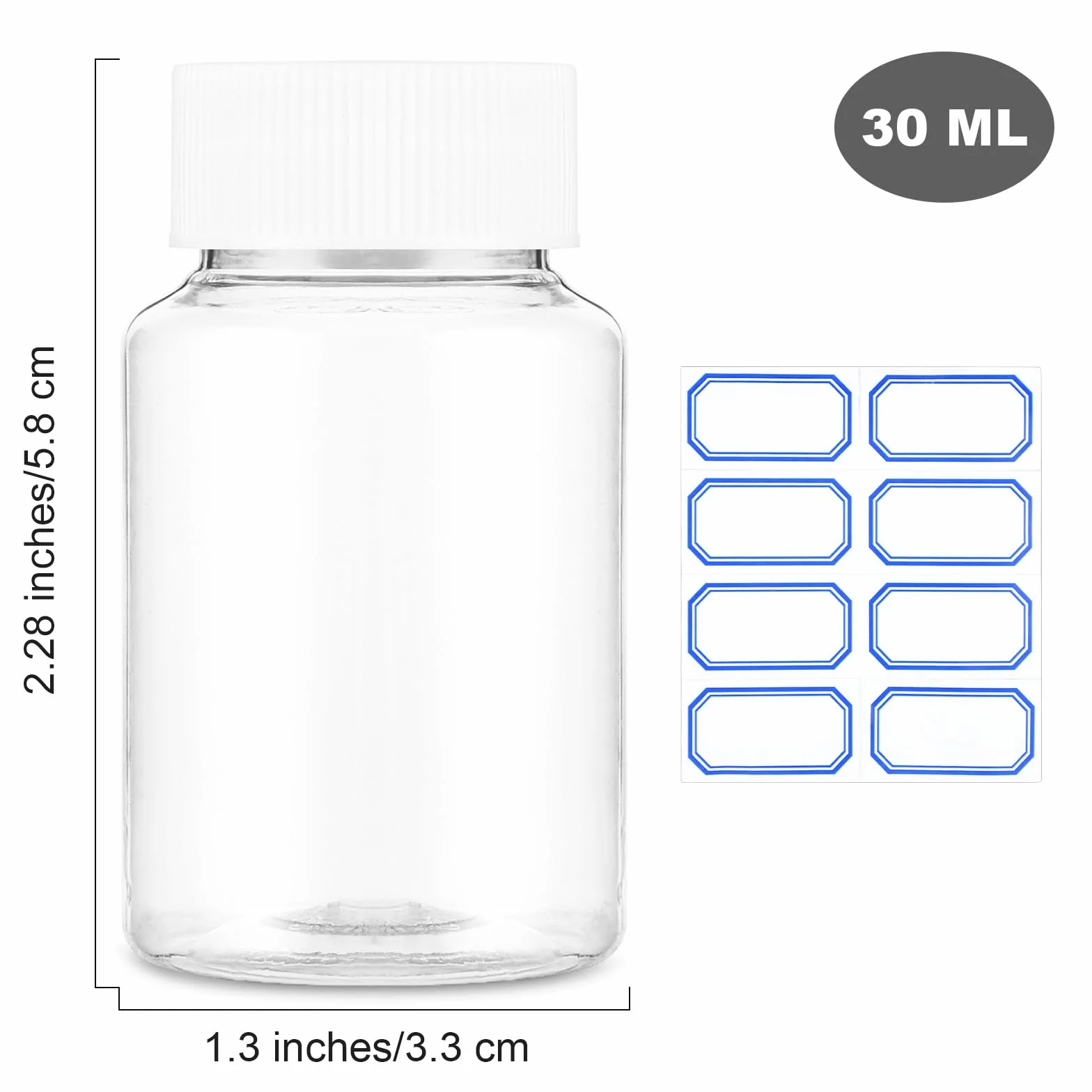 WLLHYF 30 ml puste przezroczyste plastikowe butelki na tabletki 4 szt. butelka