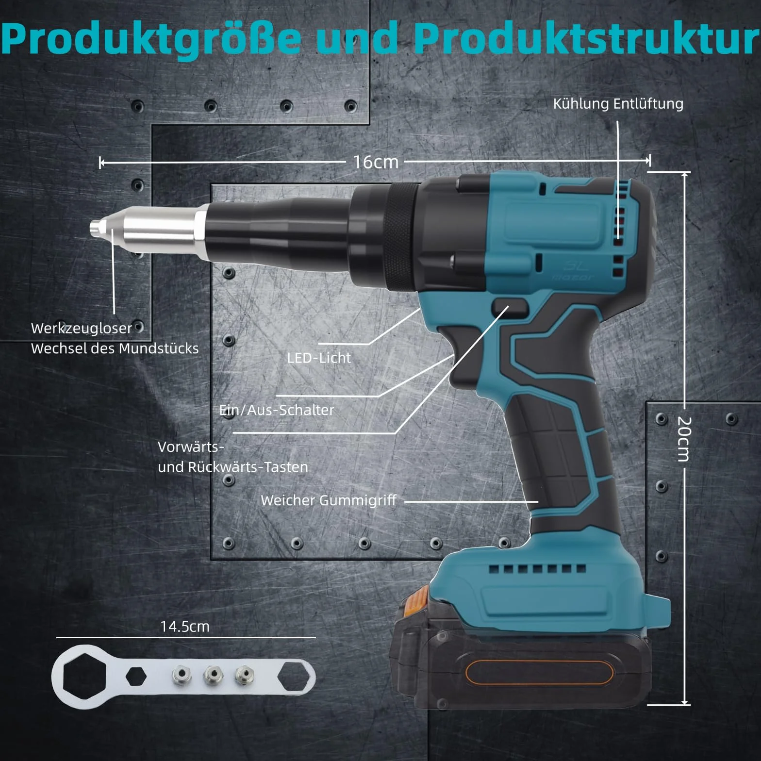 Makita 18 V Bezszczotkowe Szczypce do Nitowania Akumulatorowego z Oświetleniem LED