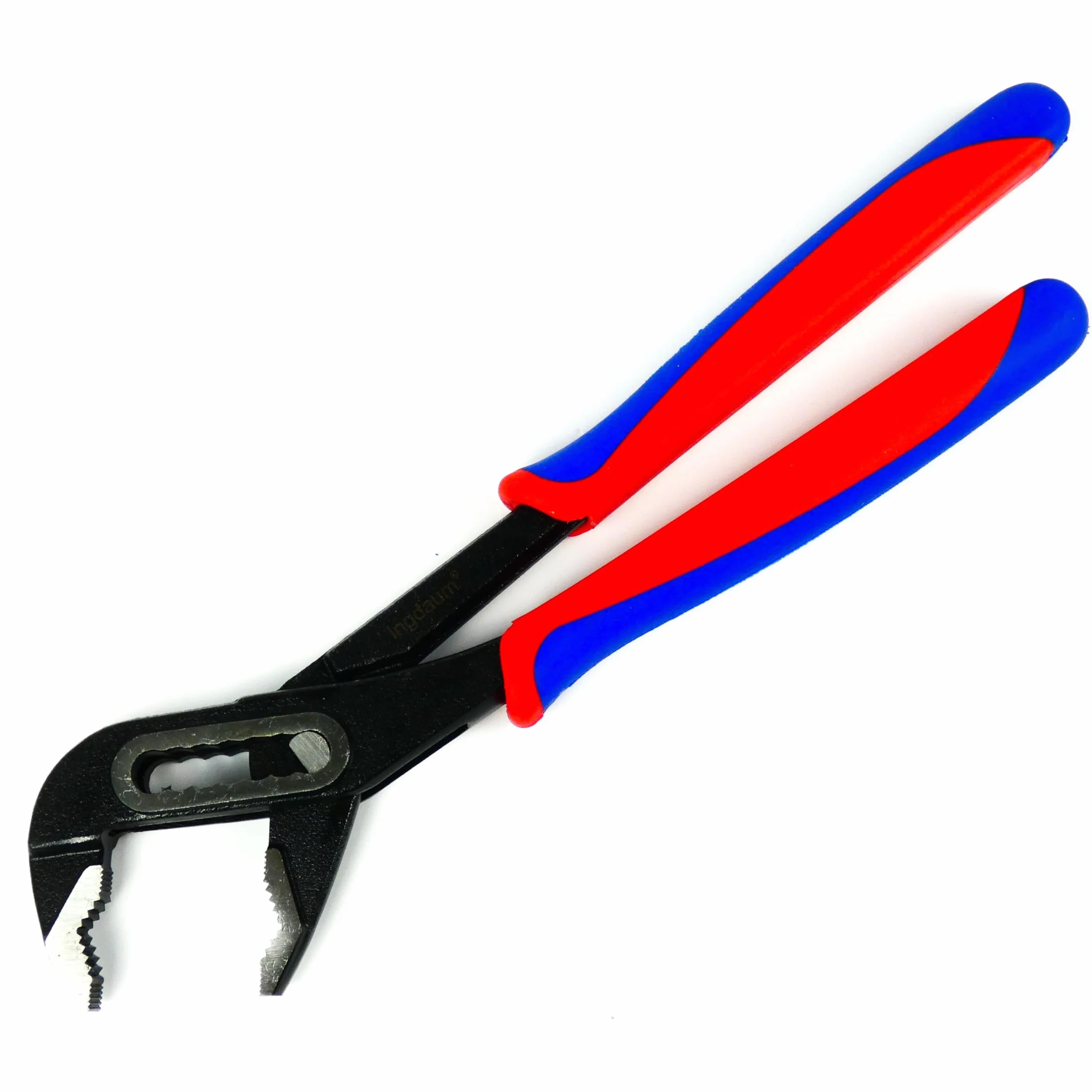 szczypce do pomp wodnych, klucz do rur, Engländer, 250 mm / 10" z dwukomponentowymi uchwytami w kolorze czerwono-białym do napraw, montaży, śrub i gięcia