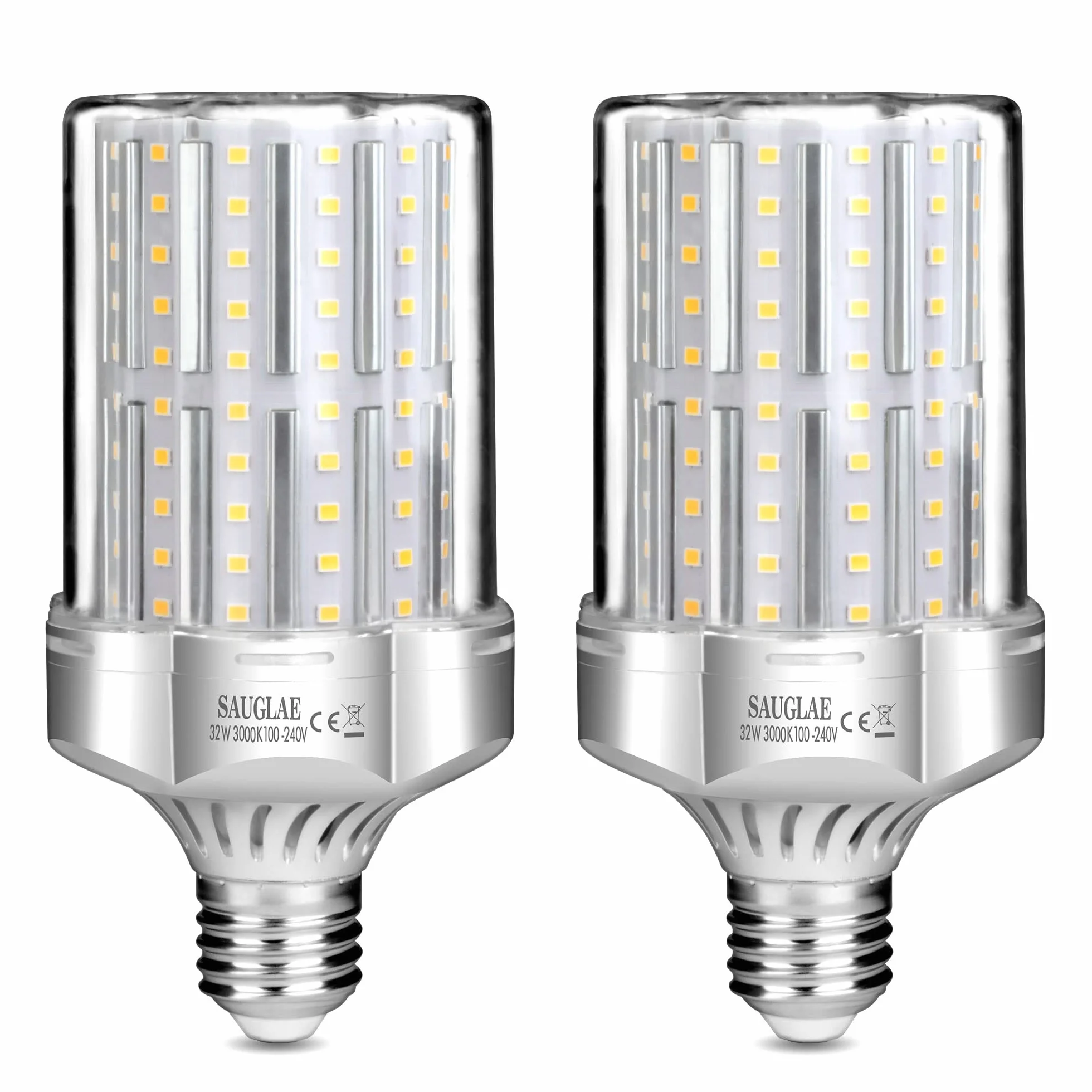 Żarówki LED 32 W, odpowiednik 260 W, żarówka żarowa, 3600 lm, 3000 K, ciepła biel, E27 E27, 2 sztuki