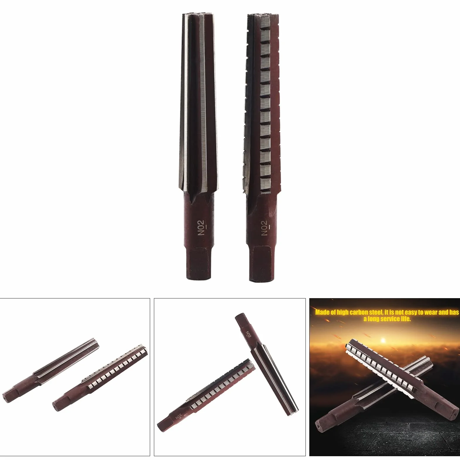 Morse Taper Reamer, 2 szt. gruboziarnisty Morse Taper Reamer wysoka stal węglowa prosty trzpień ręczny zwężający rozwiertak ręczny (MT2# gruby zawias + delikatny zawias)