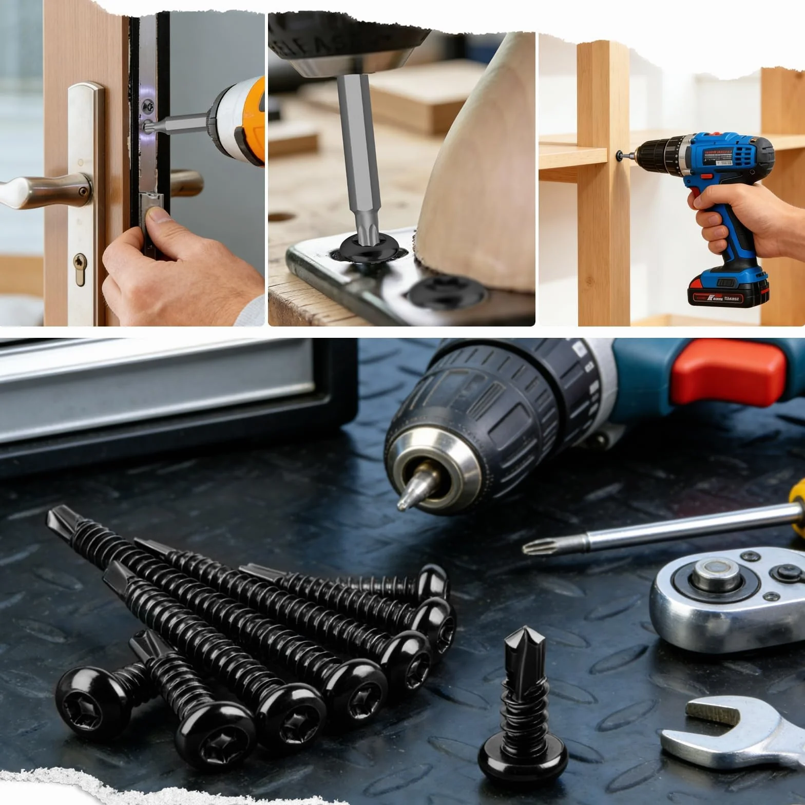 100 sztuk wkrętów Torx ze stali nierdzewnej, z łbem soczewkowym, samowiercące wkręty M4,2x38 mm, samogwintujące wkręty ze stali nierdzewnej 410, czarne, wkręty do blachy DIN 7504, wkręty do