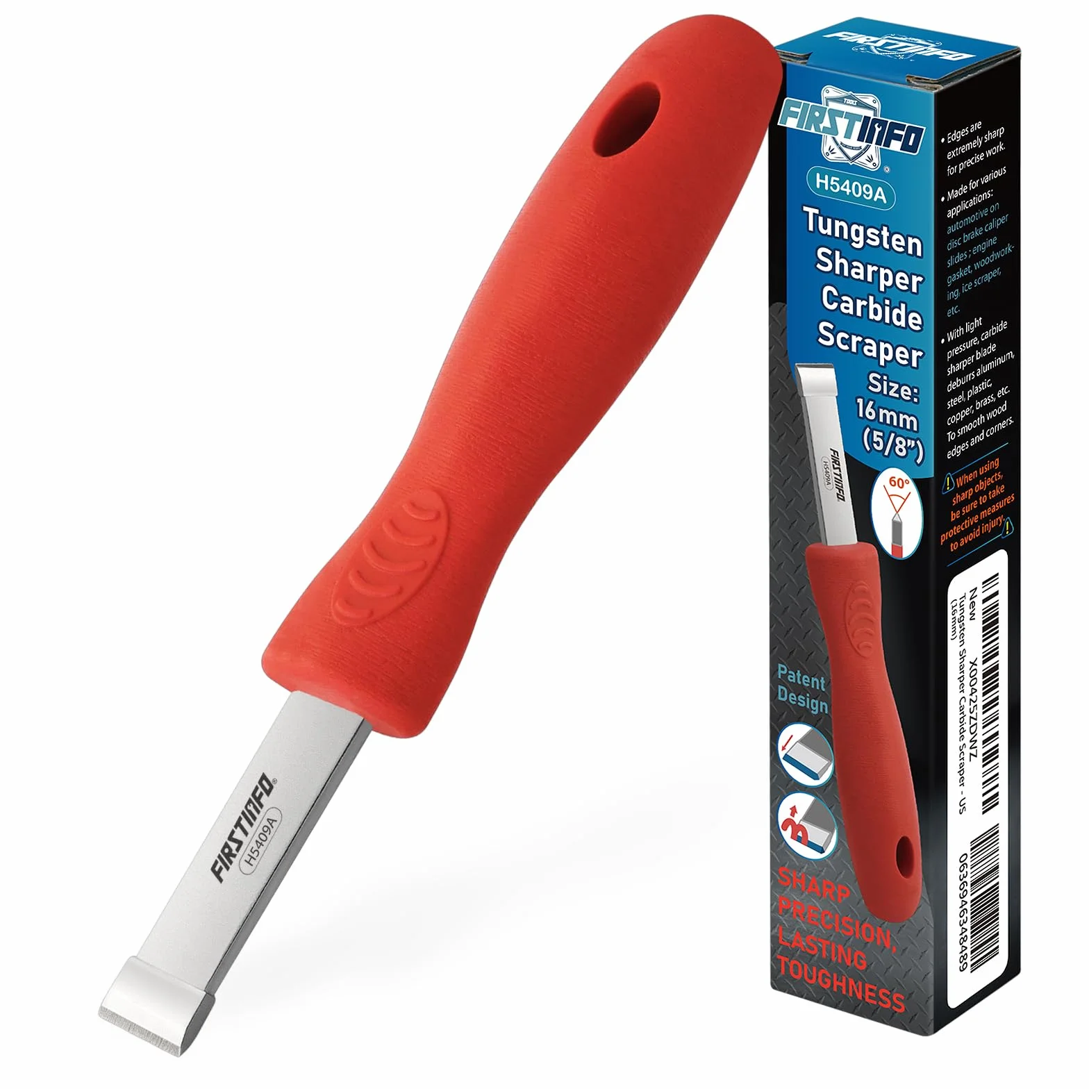 FIRSTINFO H5409A | Skrobacz ze stali węglowej | Skrobacz do uszczelek | 1,6 cm