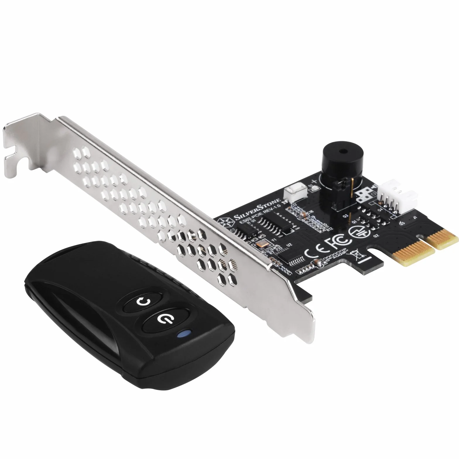 SilverStone SST-ES02-PCIe - 2.4G pilot zdalnego sterowania do PC Power/Reset, wbudowany głośnik PC, PCIe