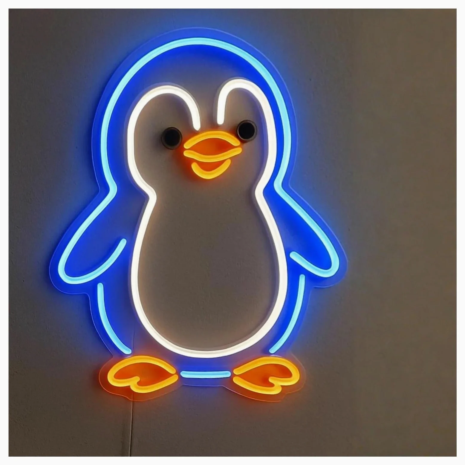 Wiszące neony artystyczne Neon Z Pingwinem, Zwierzęciem, Motywem Przewodnim, Akwarium, Dekoracja Ścienna Do Pokoju Dziecięcego, Lampka Nocna, 43cm