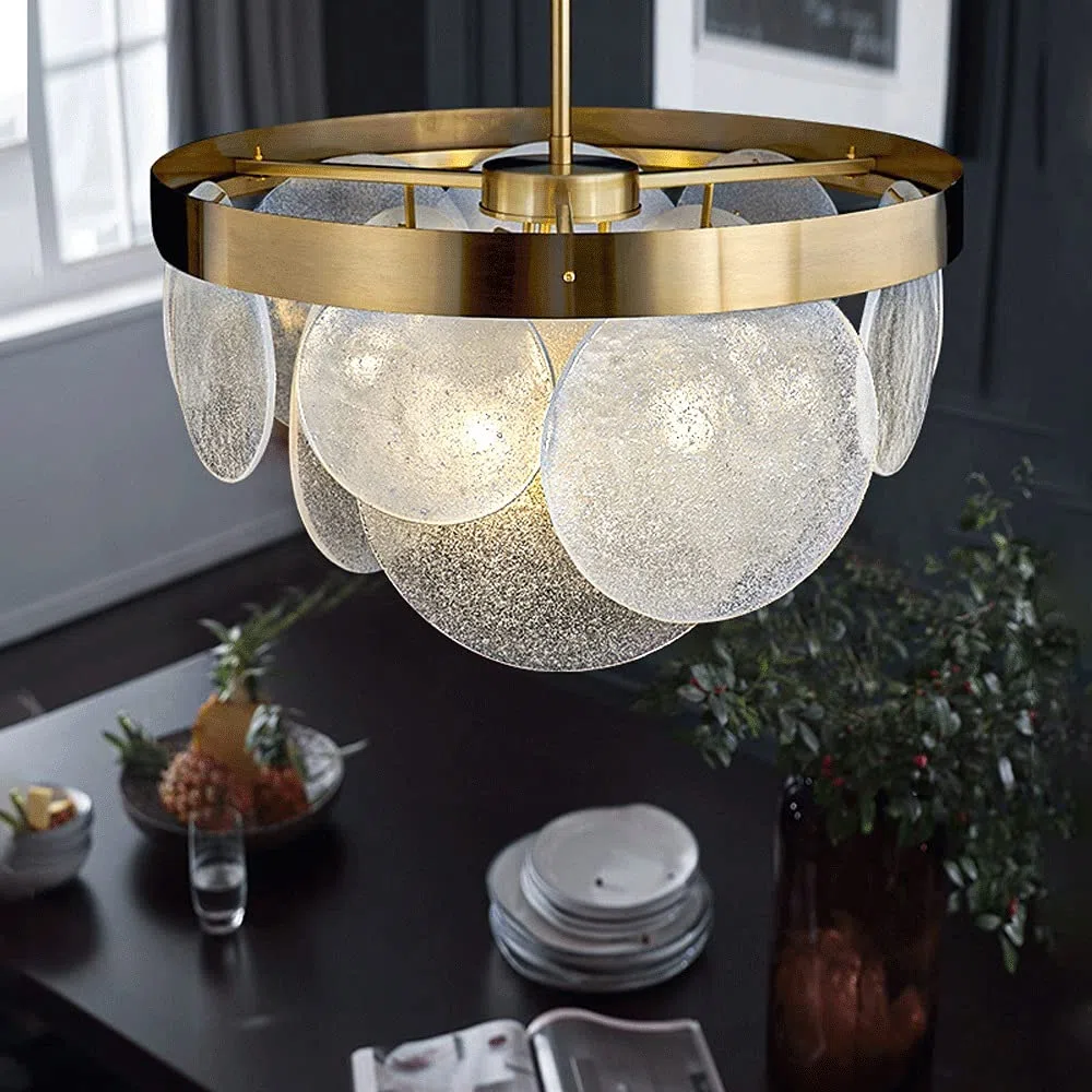 Lampa wisząca ze szkła bąbelkowego