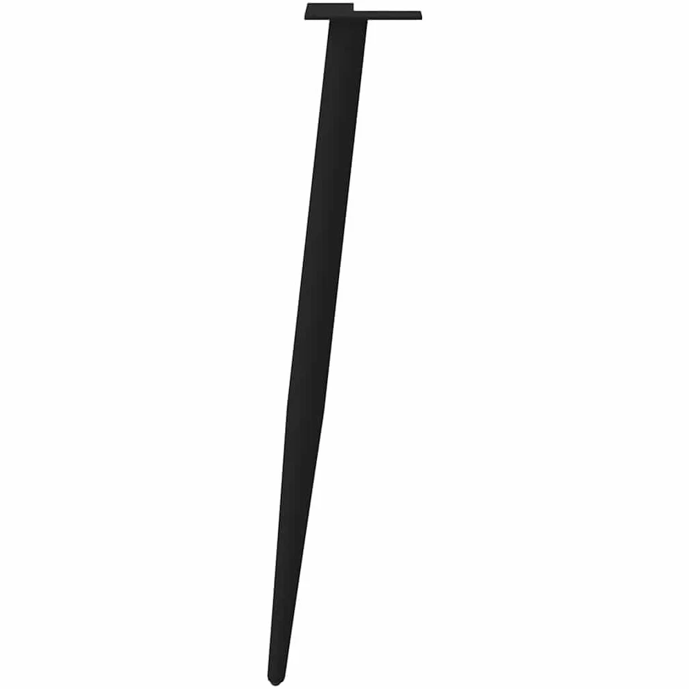 4 stożkowe nogi stołu konsolowego ze stali malowanej proszkowo w kolorze czarnym, 72-73 cm, z regulowanymi nóżkami poziomującymi i wstępnie nawierconymi otworami dla łatwego montażu.