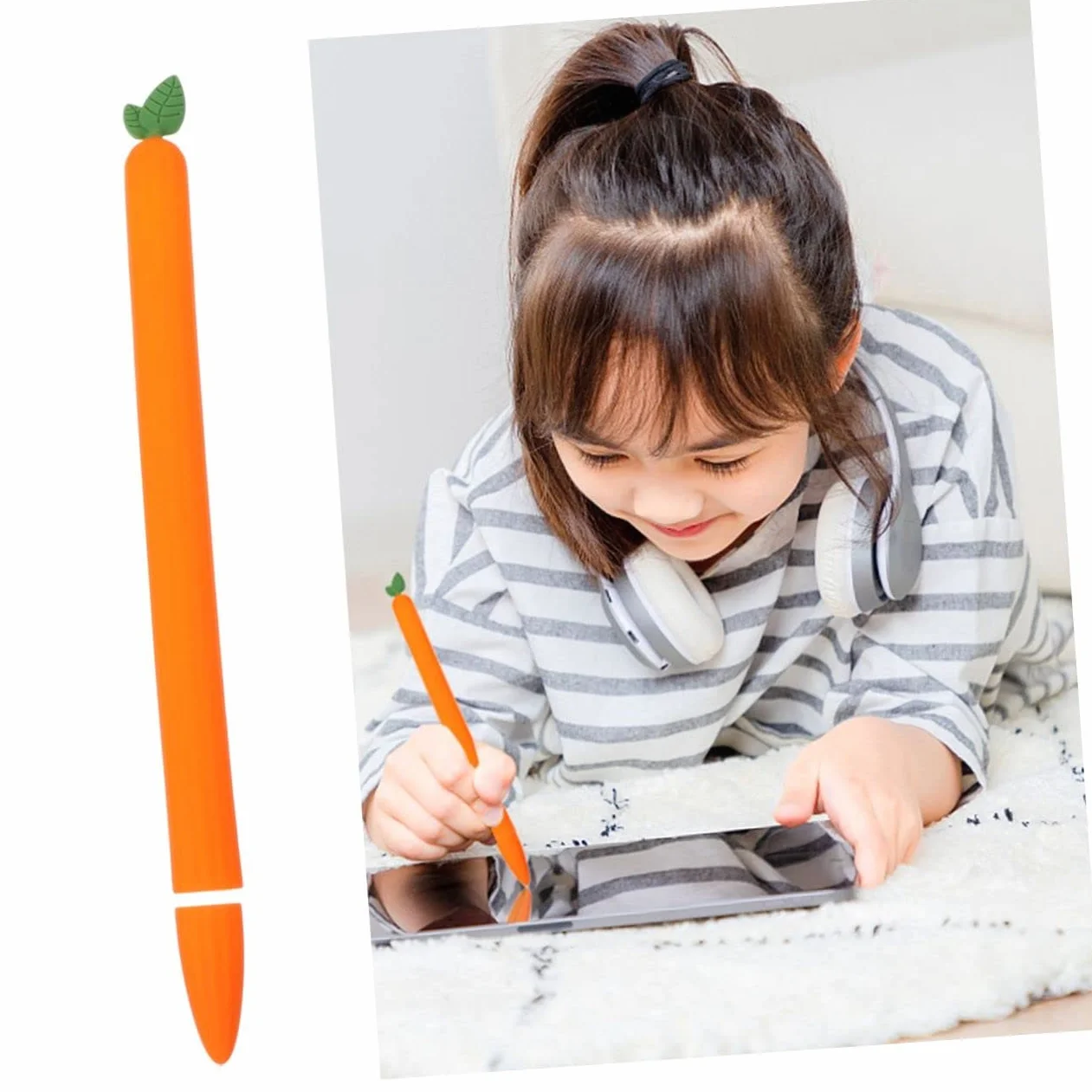 Silikonowa Osłona Rysik Kształcie Marchewki Etui Kompatybilna z Pencil