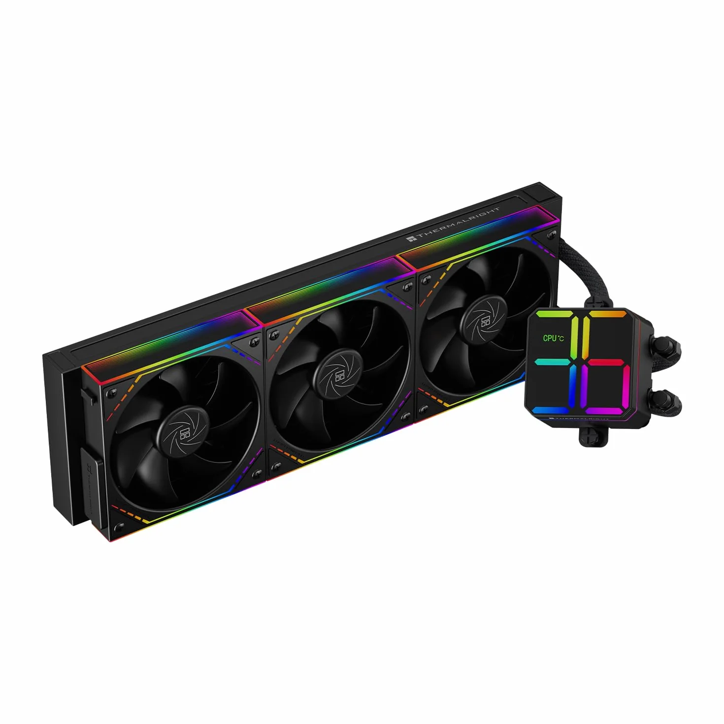 Thermalright Magic Qube 360 ARGB Black chłodnica cieczy CPU, 360mm Aio CPU,trzy wentylatory TL-M12Q PWM,cyfrowy wyświetlacz głowicy chłodnicy,do AM4/AM5,Intel LGA1851/1700/115X/1200