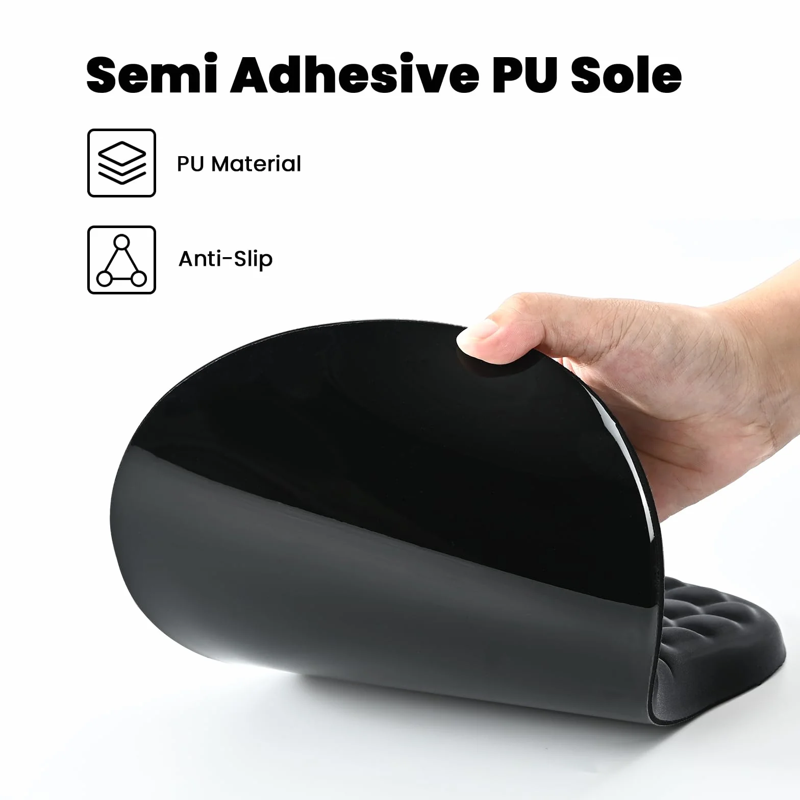 EooCoo Podkladka Pod Mysz na Nadgarstek z Funkcją Masażu, Podkładka Pod Myszkę z Poduszką, Ergonomiczna Mouse Pad, z Gładką Powierzchnią Lykrową i Antypoślizgową Podstawą PU, Akcesoria Biurowe, Czarny