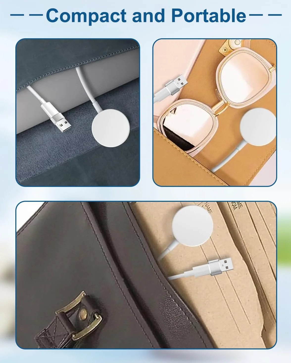 Ładowarka magnetyczna do Apple Watch z kablem, szybkie ładowanie bezprzewodowe 2M, kompatybilna z Apple Watch Series 11/10/9/8/7/6/5/4/3/2/SE/Ultra, 1 szt.