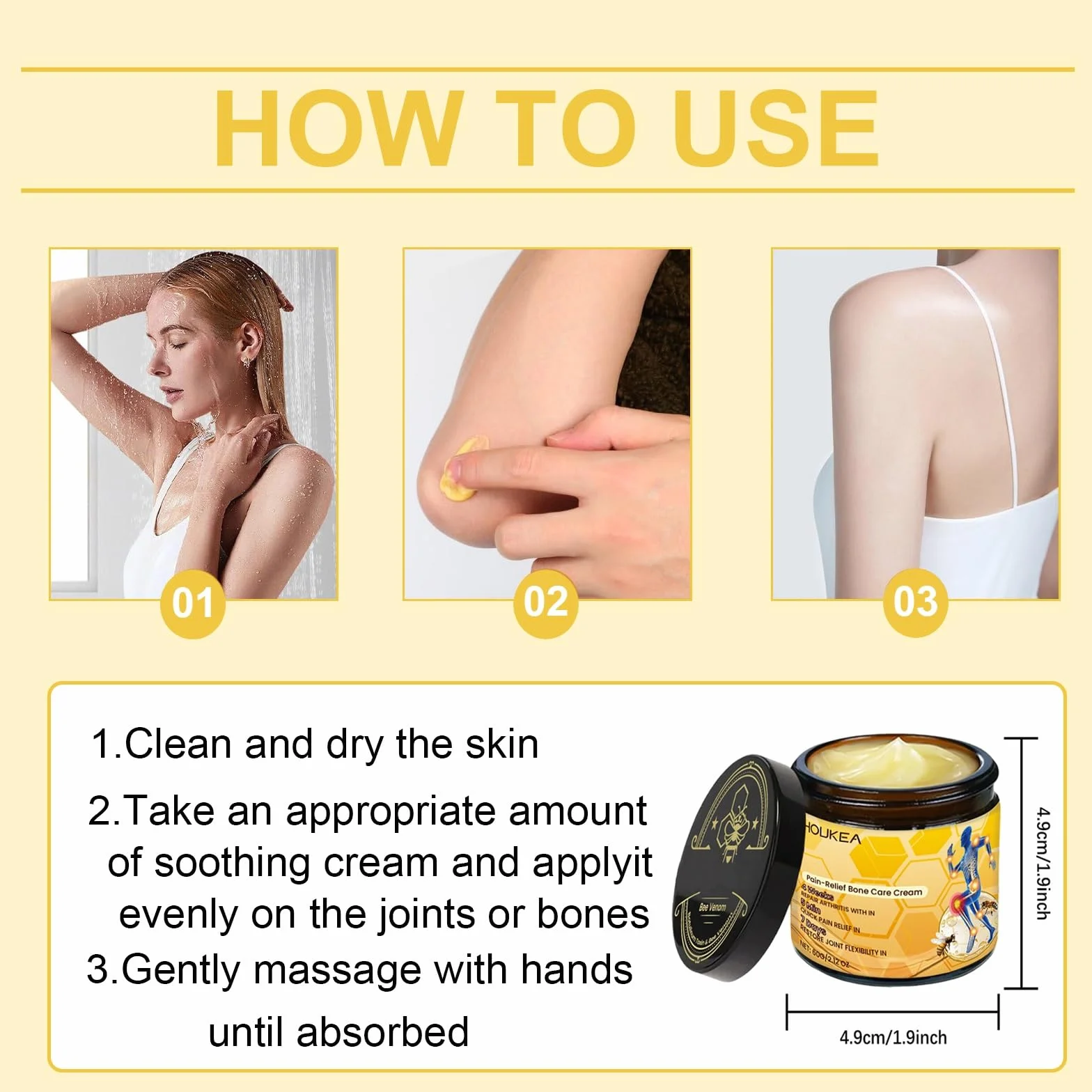 Botulinum Toxin and Bee Venom, Pain-Relief Bone Healing Cream, Natural Joint Relief Gel, Effectively Relieves Back, Neck, Hands, and Knee Discomfort(2PCS)