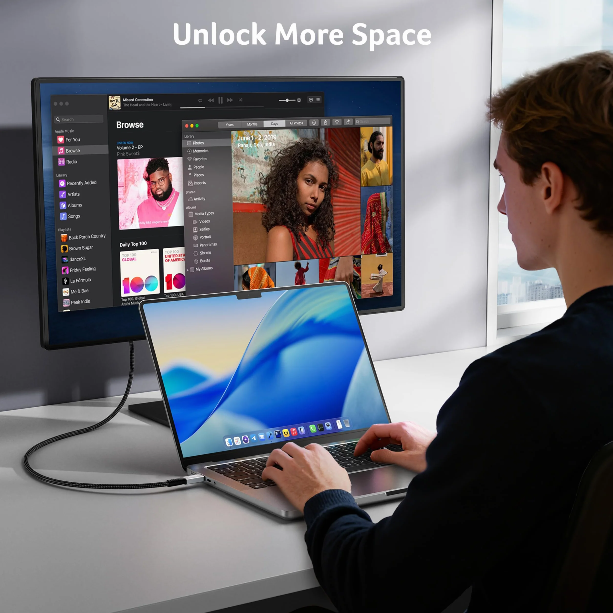 Acer Kabel USB 4, 1m pleciony kabel USB-C 8K@60Hz do wyświetlacza, Przewód USB-C 40Gbps, Szybkie ładowanie 240W, Thunderbolt 4/3, Kompatybilny z TB4, Do iPhone'a 16, Macbooka, iPada, dysku SSD, itp.