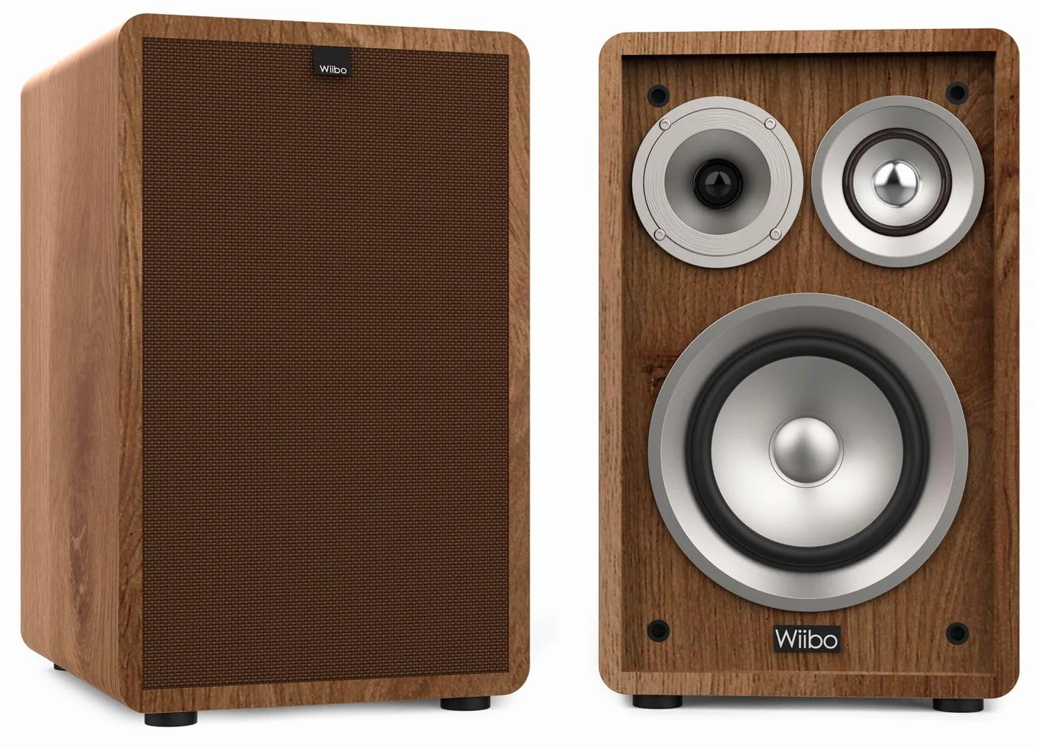 Wiibo Vintage 6 Nogal Altavoces Estantería 3 Vías 100 W Pareja