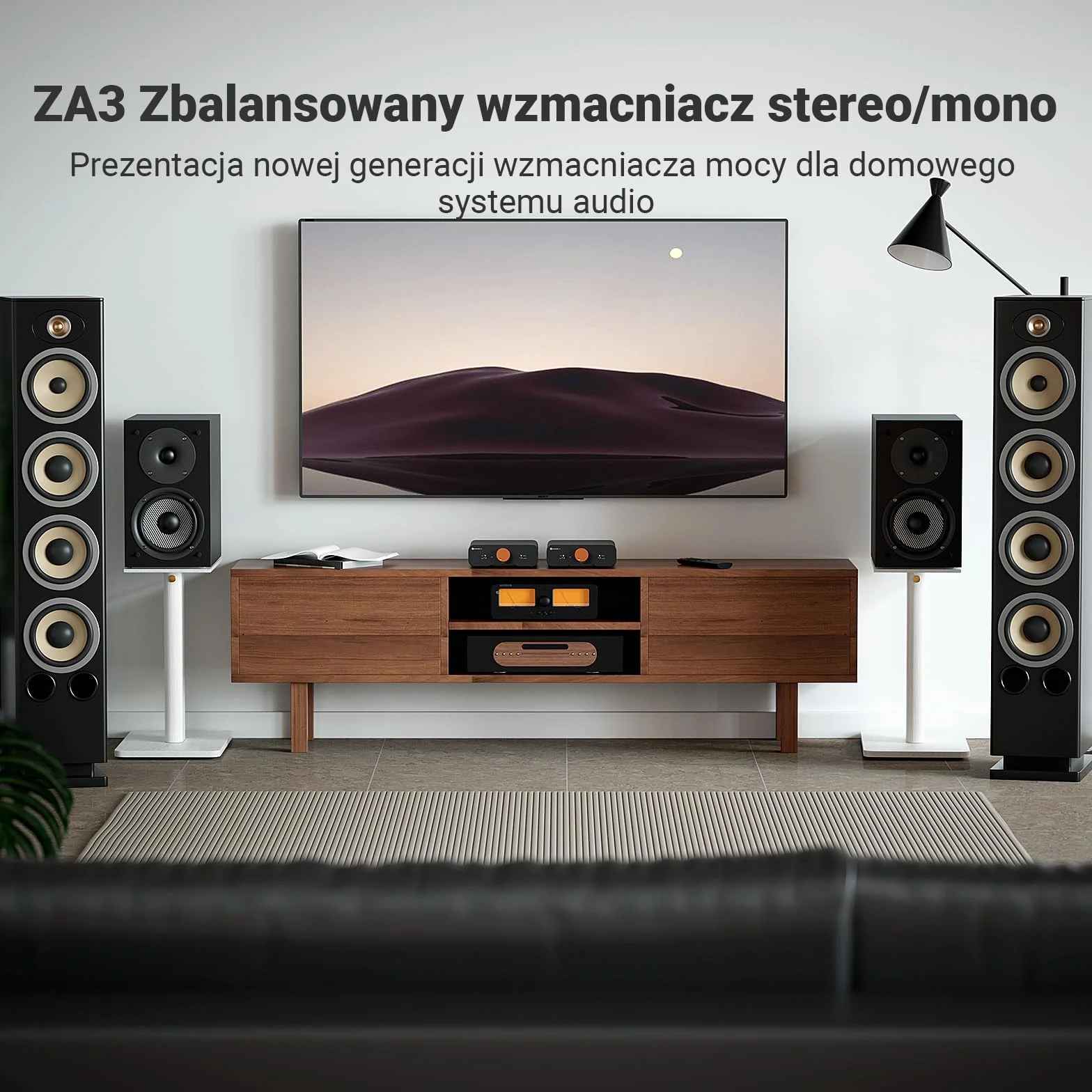Fosi Audio ZA3 Zrównoważony Wzmacniacz Stereofoniczny Mini 2-Kanałowy TPA3255 48V