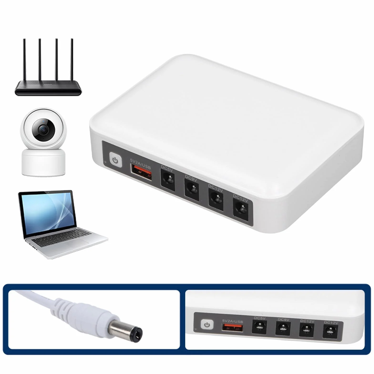 Mini UPS 6000 MAh Duża pojemność DC 5V 9V 12V Wyjście Wiele Strażników Router UPS Modem Backup Modem Bezpieczeństwo Kamera Nieprzepuszczalna Zasilanie (wtyczka UE)