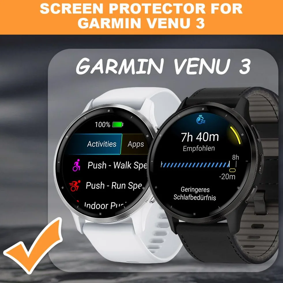 4 szt. Ochraniacz ekranu do Garmin Venu 3, HD Przezroczysta folia kryształowa, miękka folia TPU, kompatybilna z Garmin Venu 3 bez pęcherzyków, odporna na zarysowania