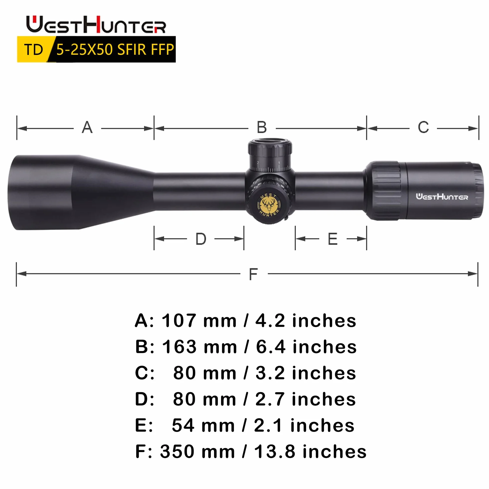 WestHunter Optics TD 5-25x50 SFIR FFP luneta celowa 30 mm 1/10 MIL